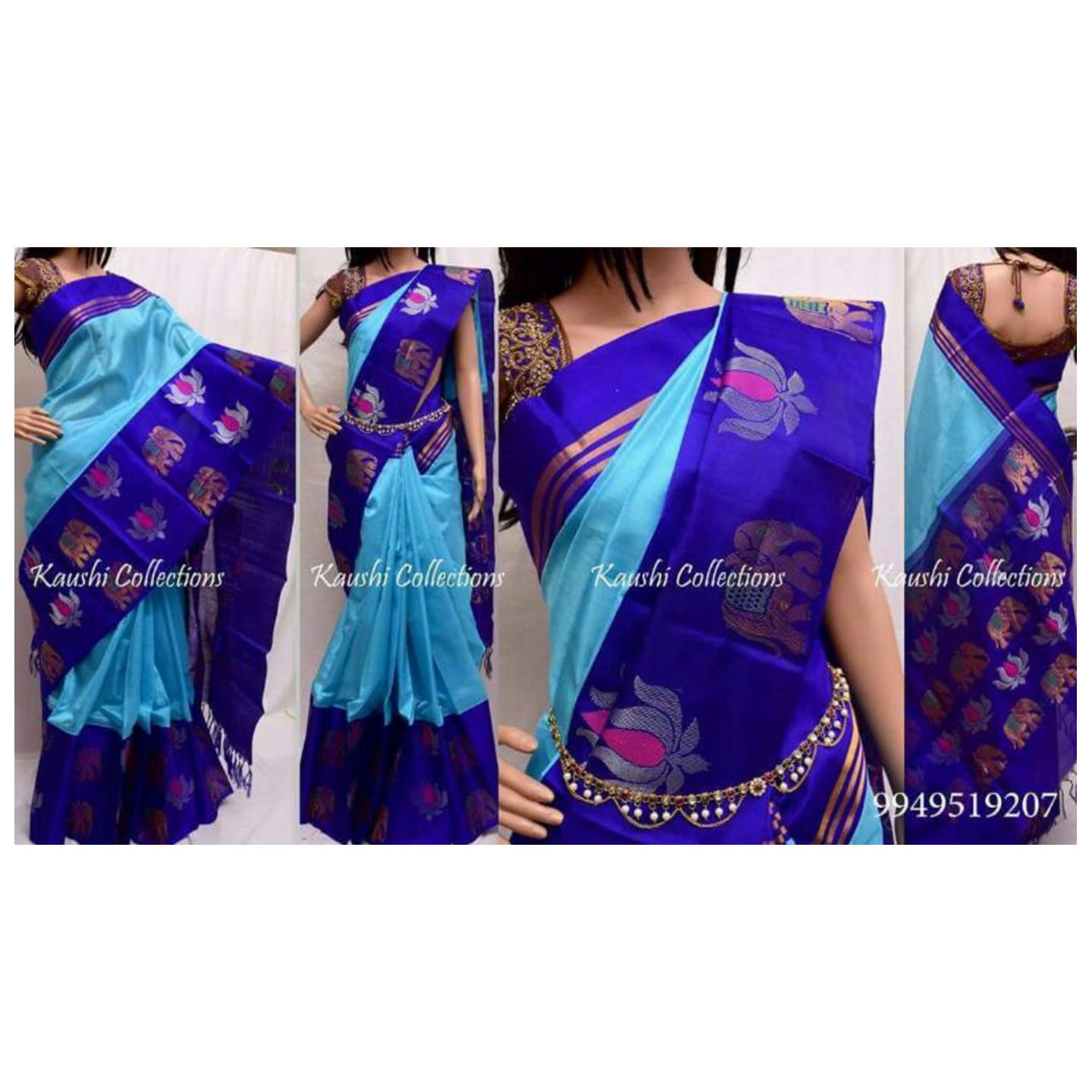 kuppadam blue saree