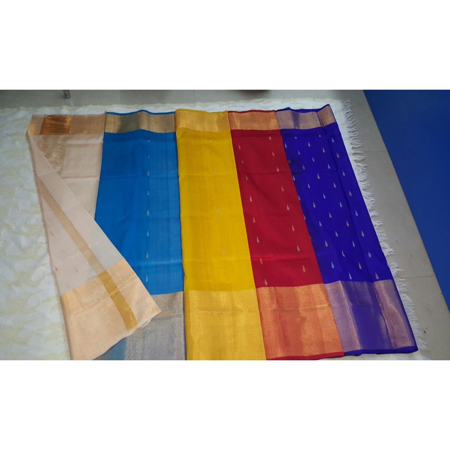 uppada 5 colrs handloom sarees