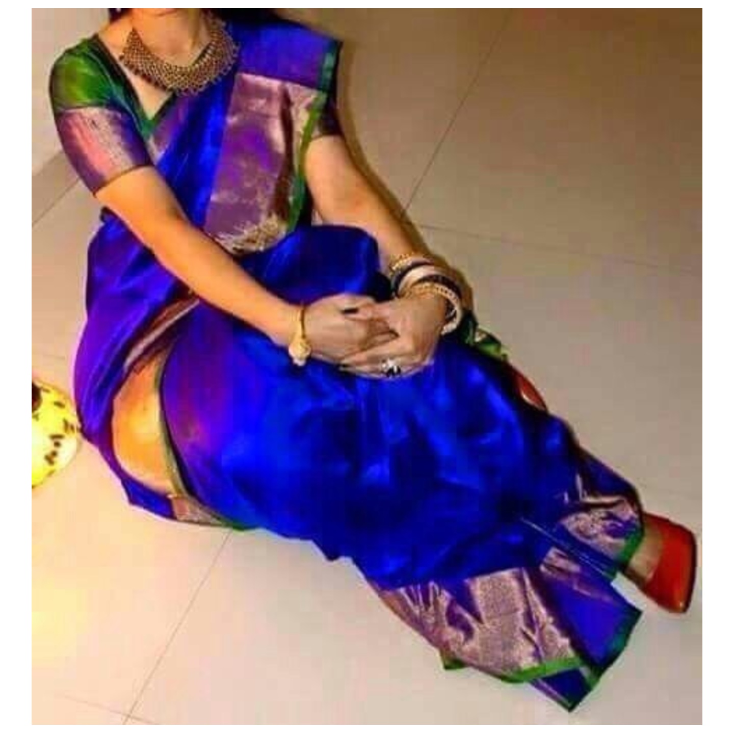 uppada blue colr handloom saree