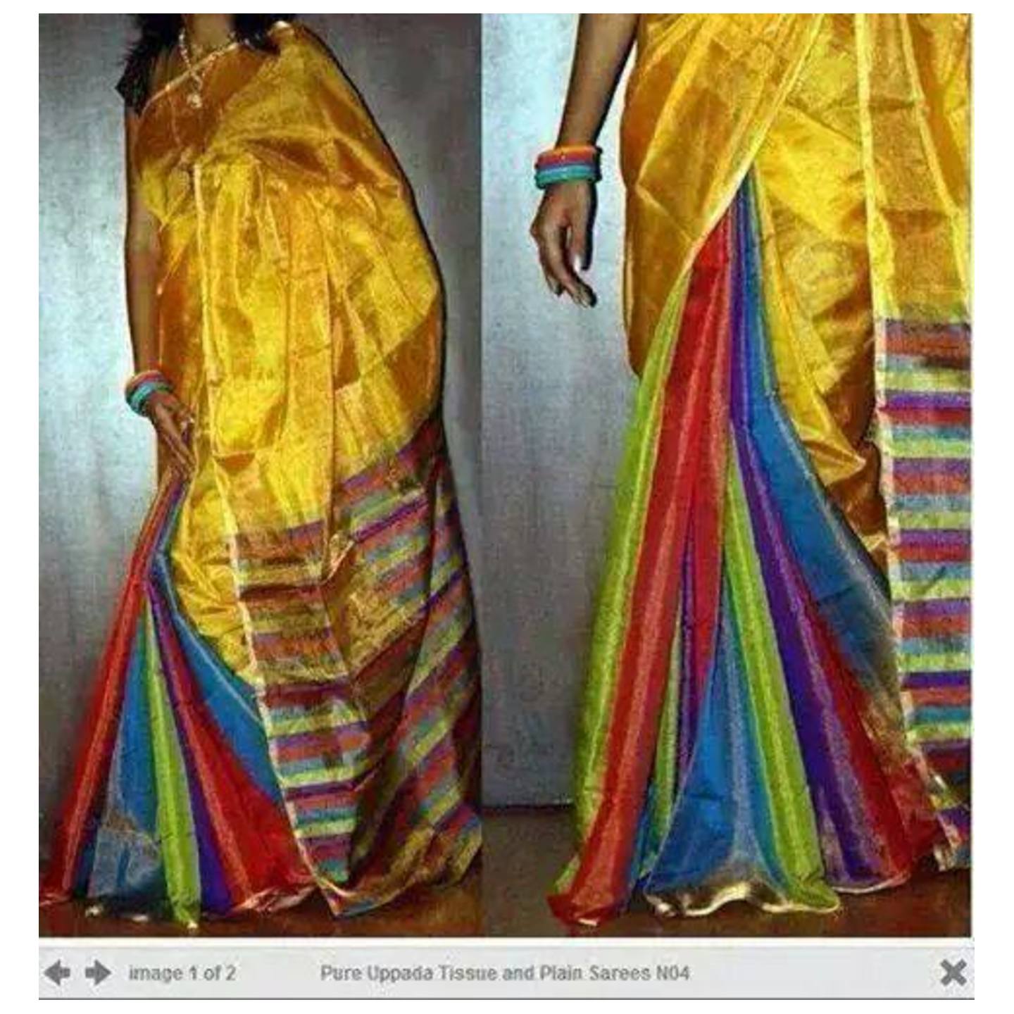 uppada yellow tissue handloom saree 