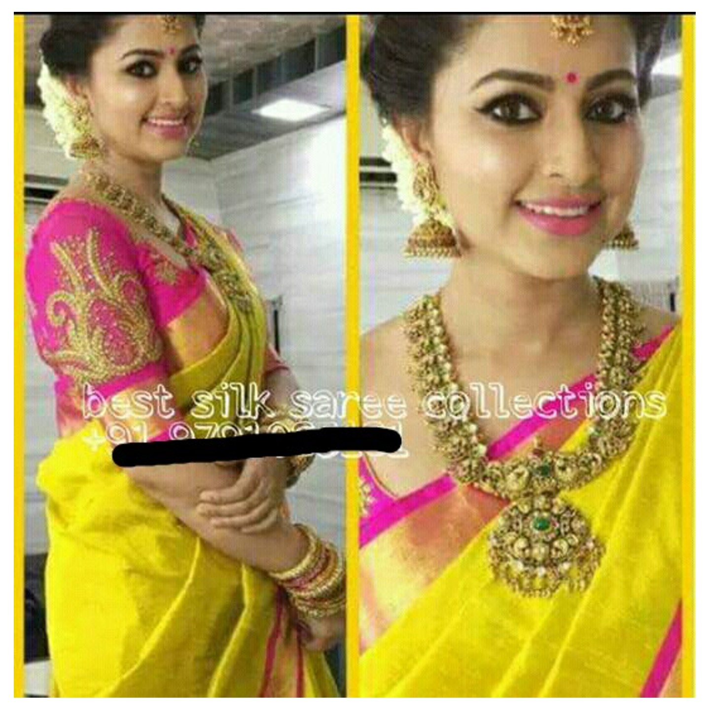 uppada lemon yellow tissue saree