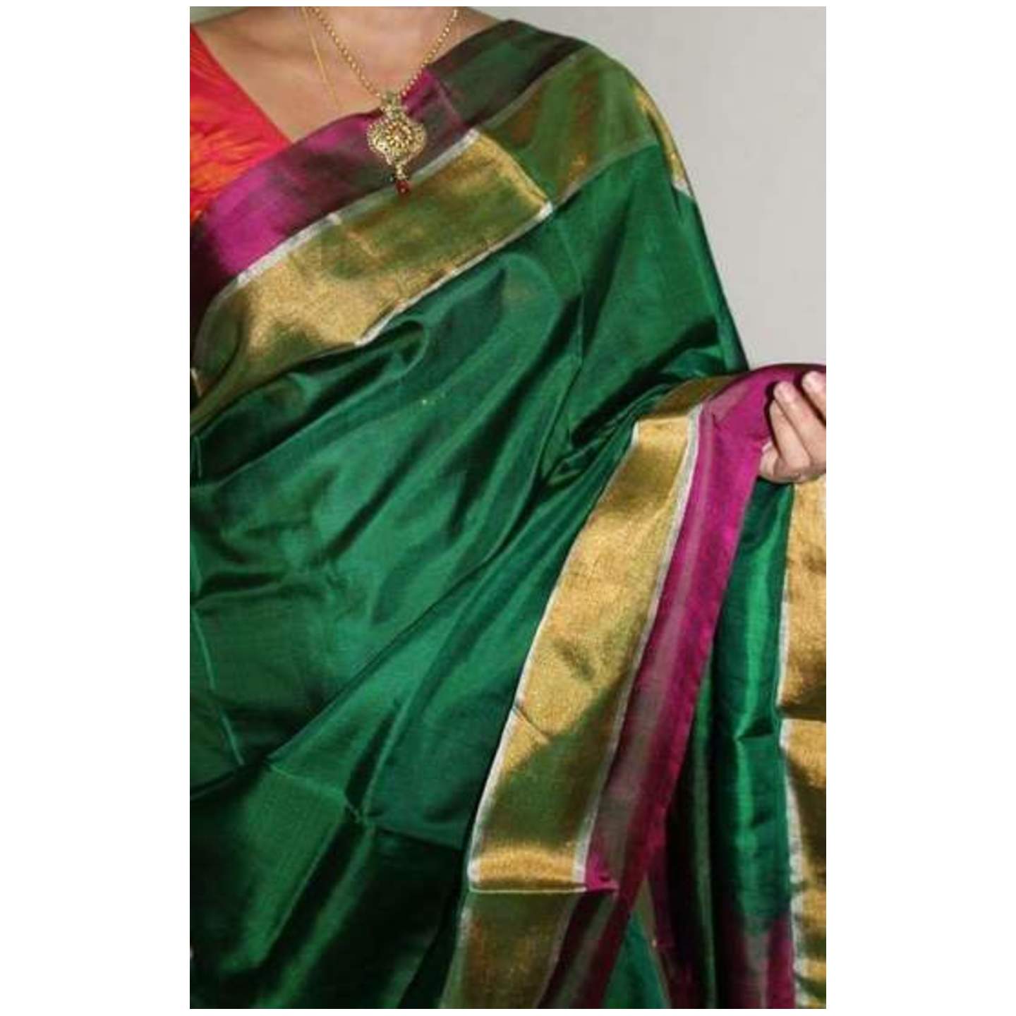 uppada green handloom saree 