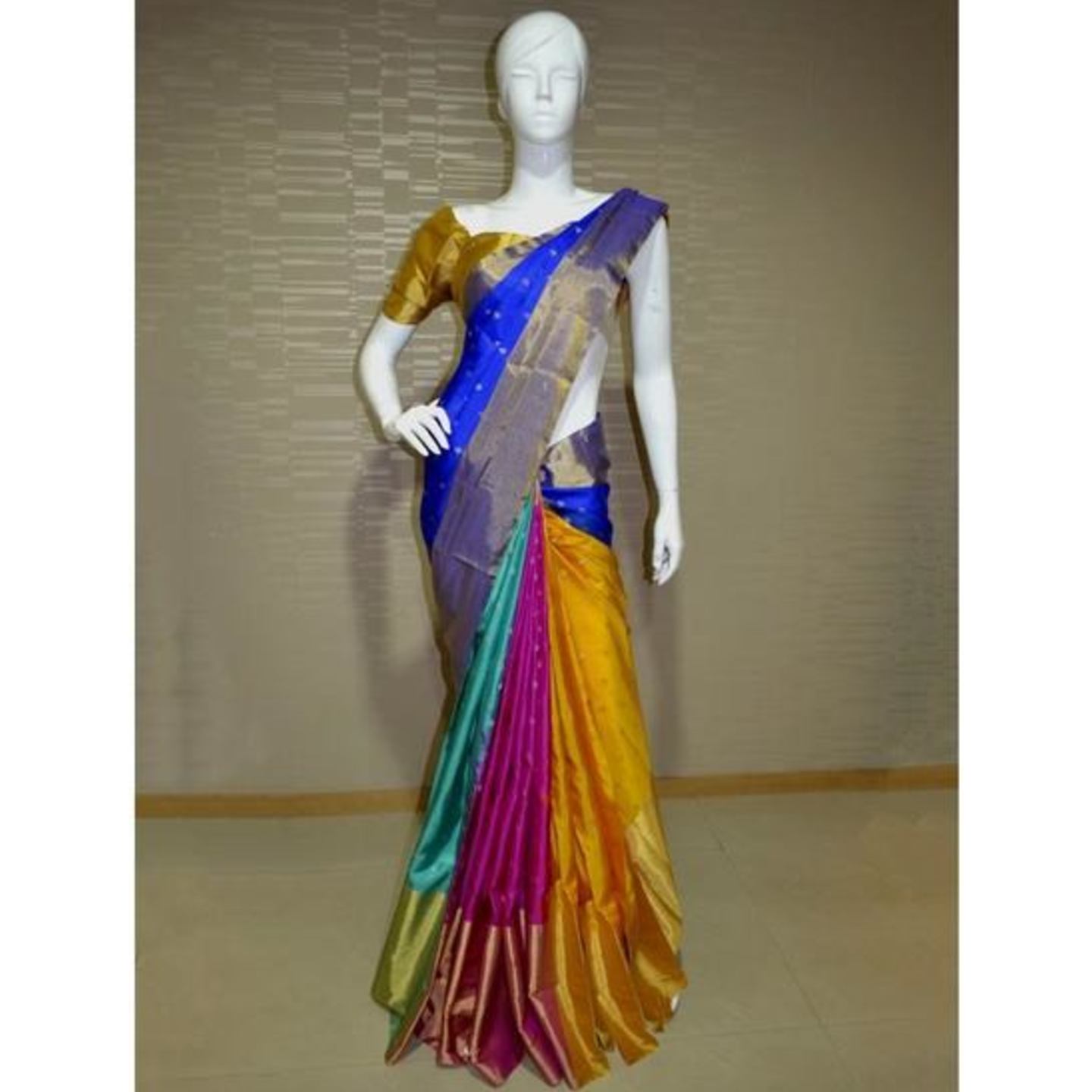 uppada multi colrs butas handloom saree 