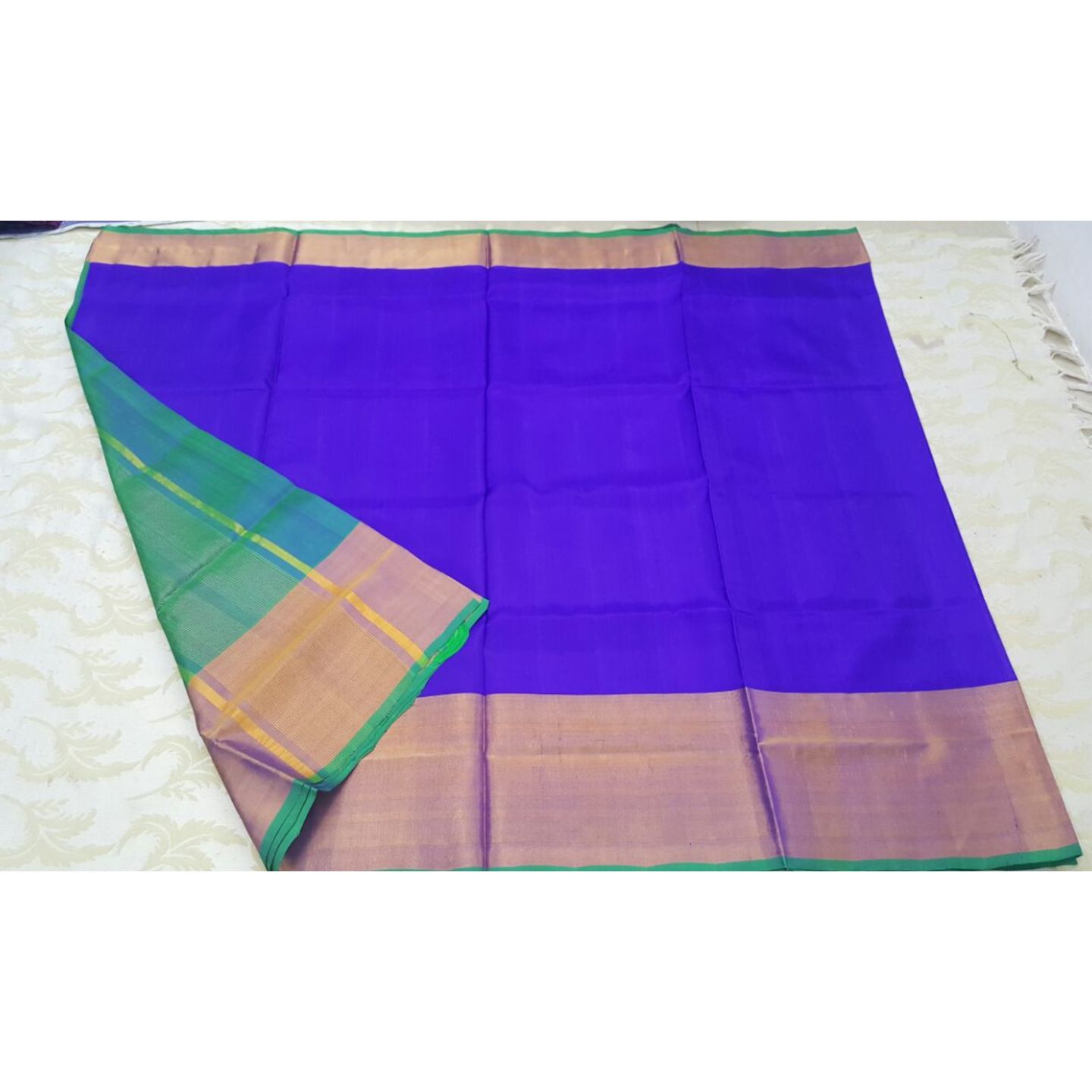 uppada blue big border handloom saree