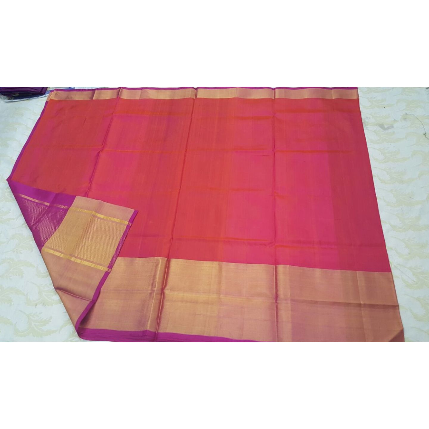 uppada orange big border saree 