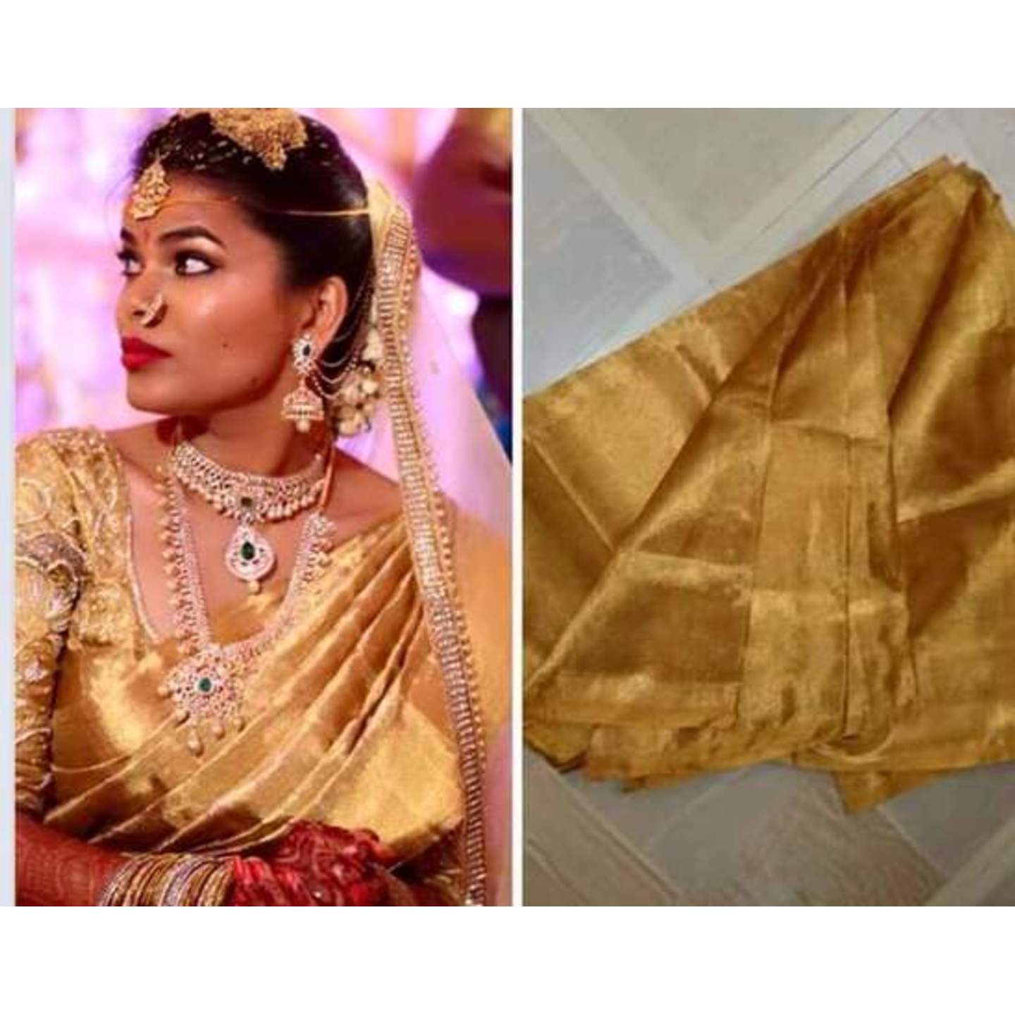 uppada gold tissue handloom saree