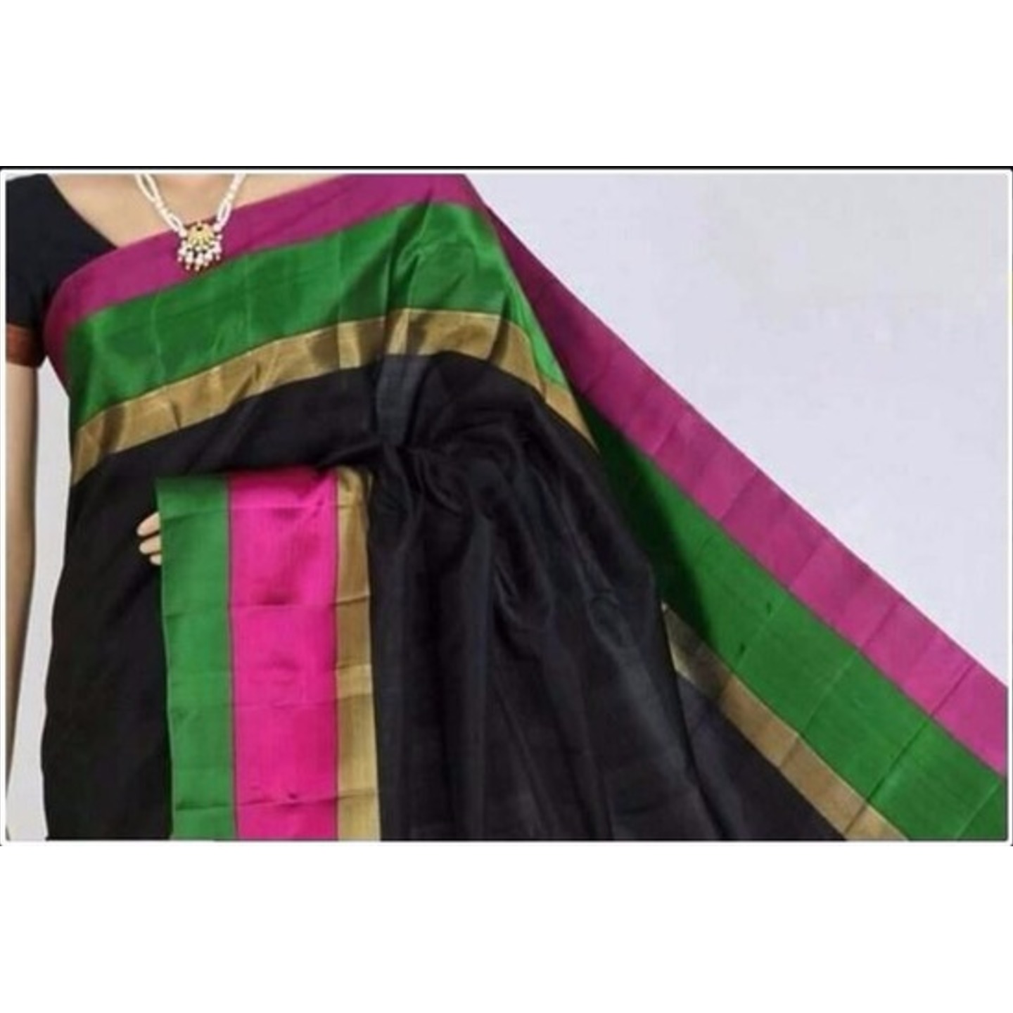 uppada black handloom saree