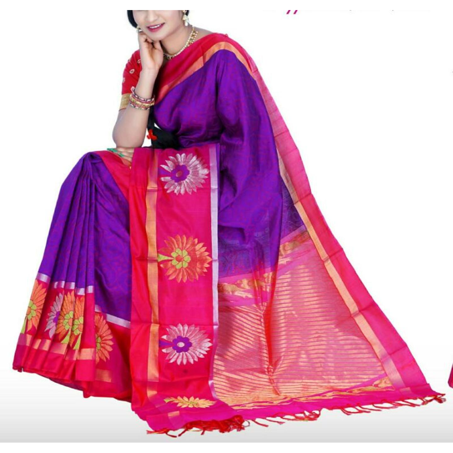 kuppadam purple sarees