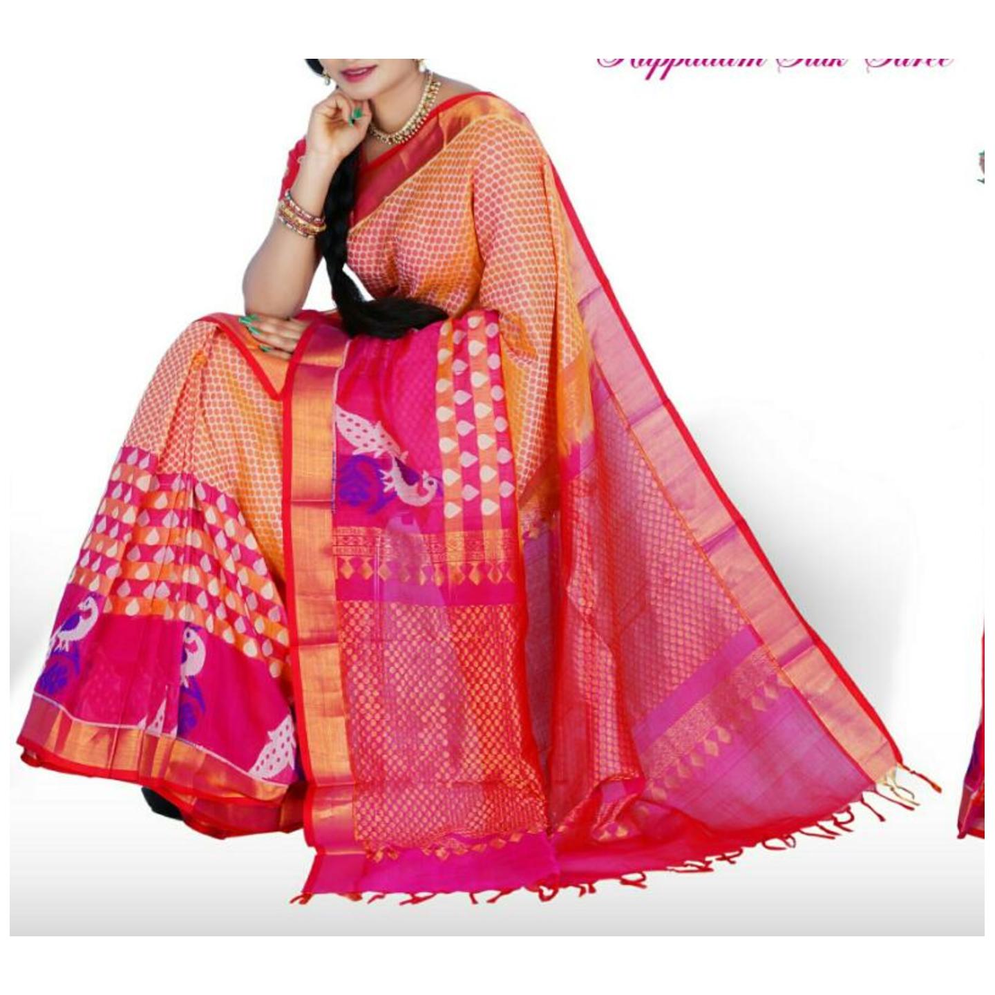 kuppadam pink sarees 