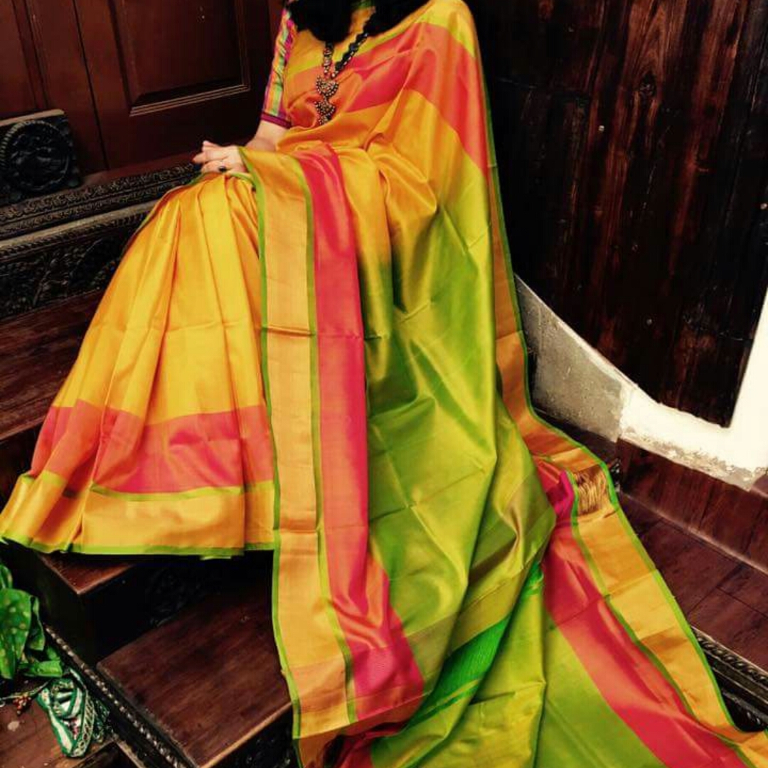 uppada yellow sarees 