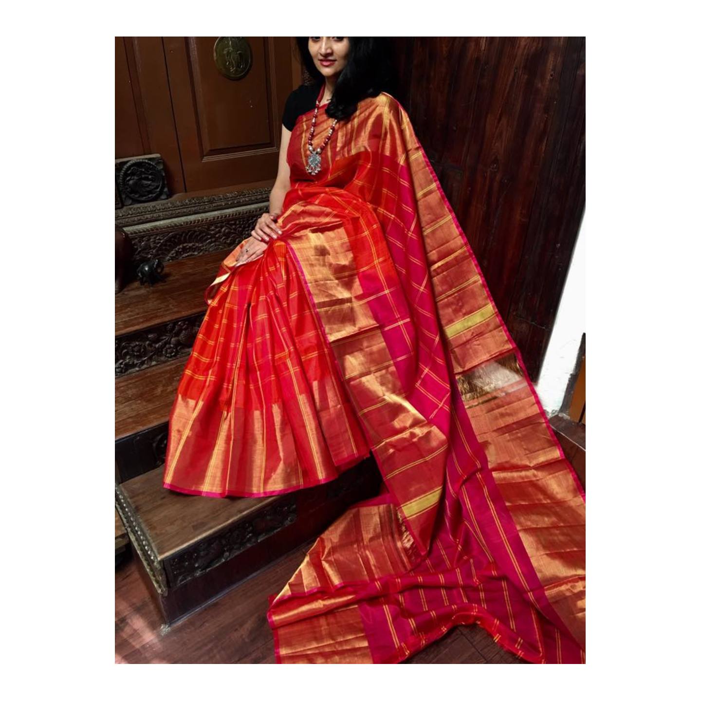 uppada orange sarees 