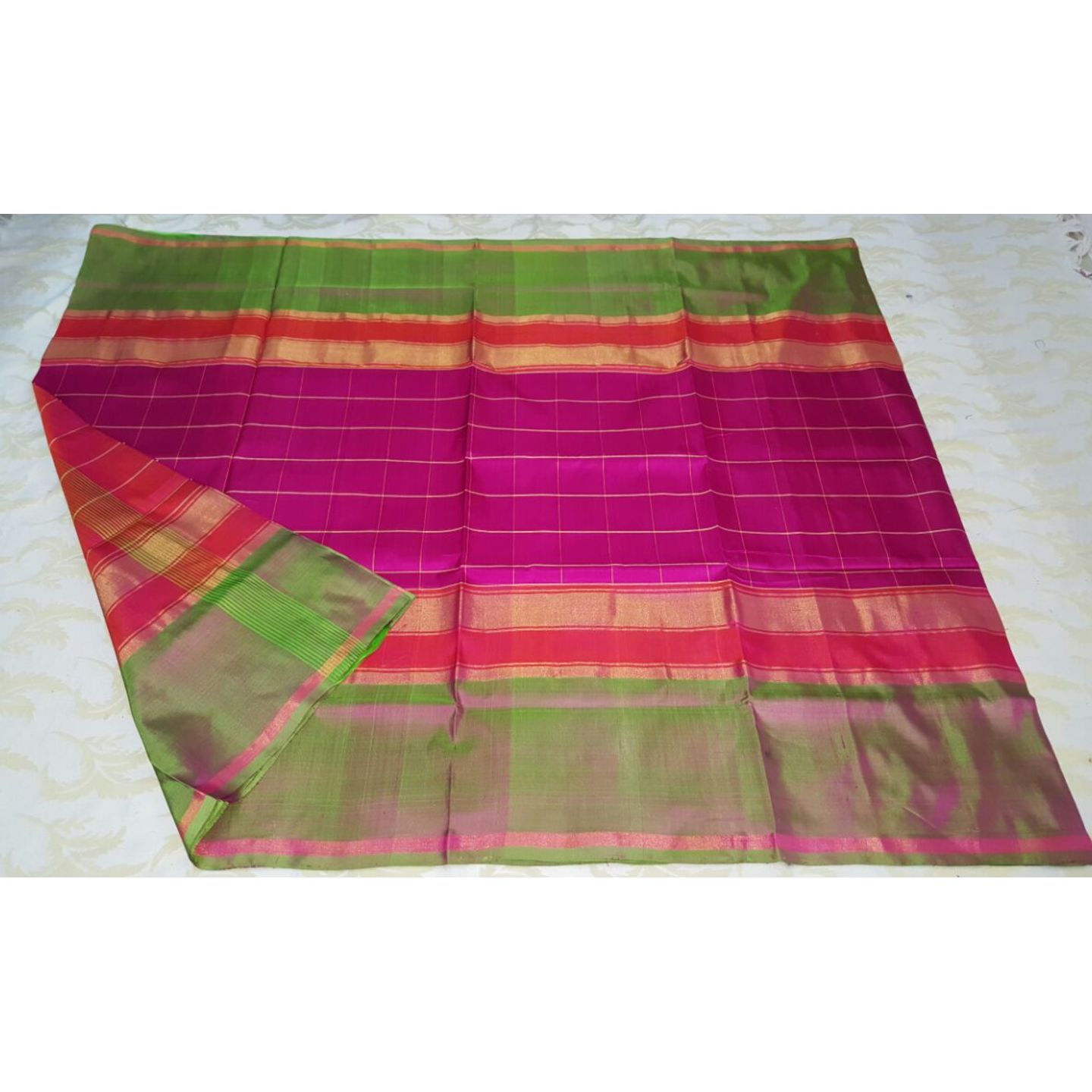 uppada pink handloom saree 