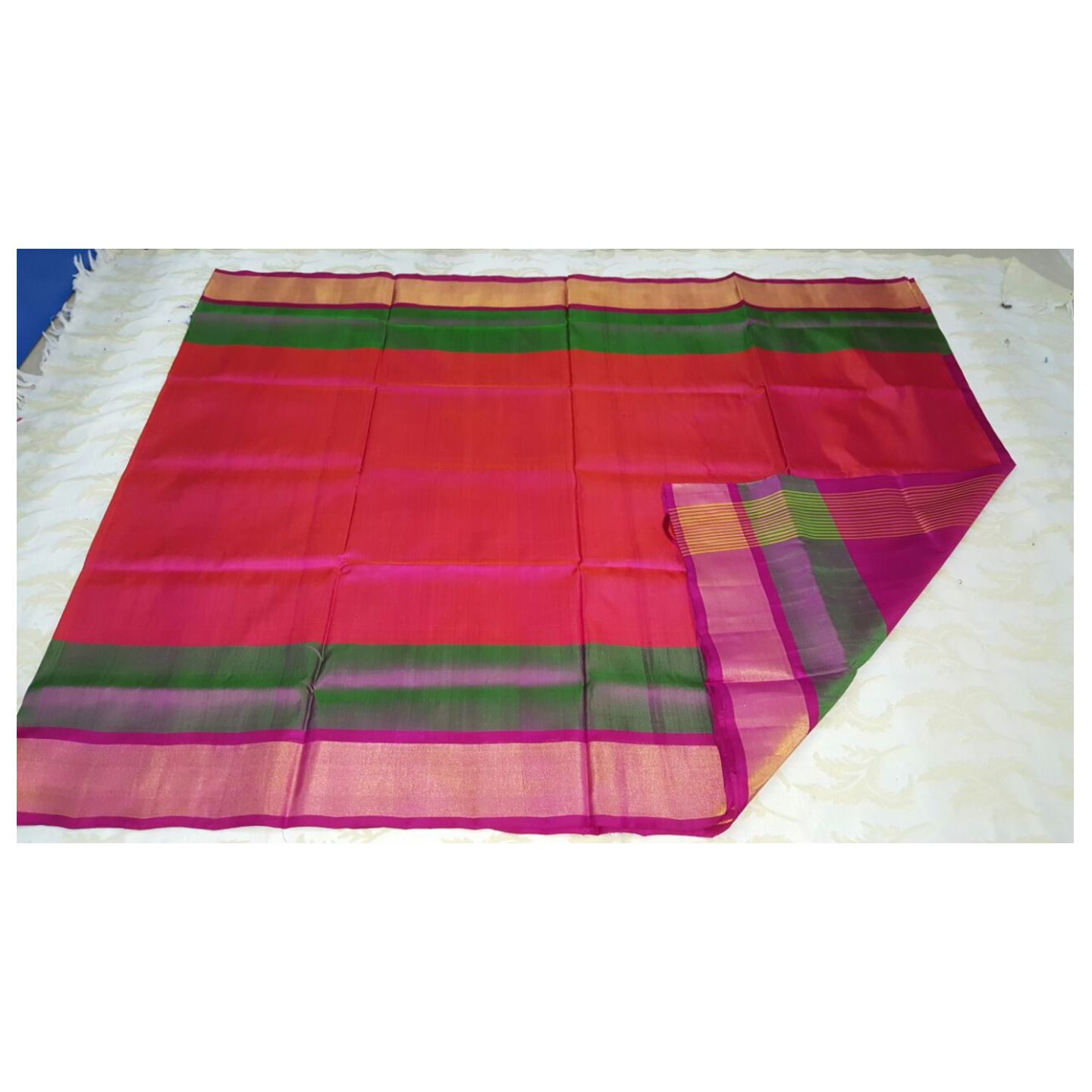 uppada orange specal border handloom saree 