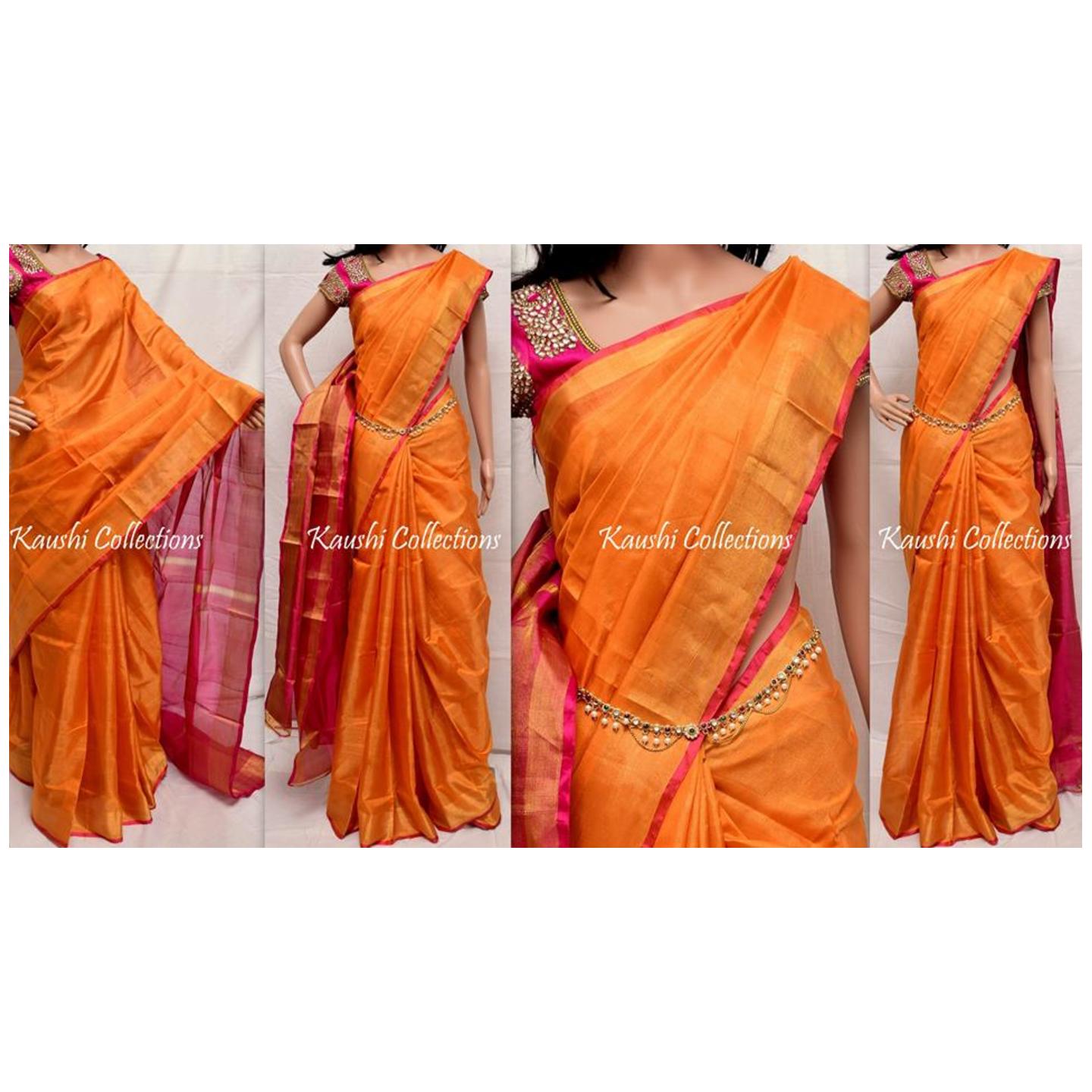 uppada orange saree