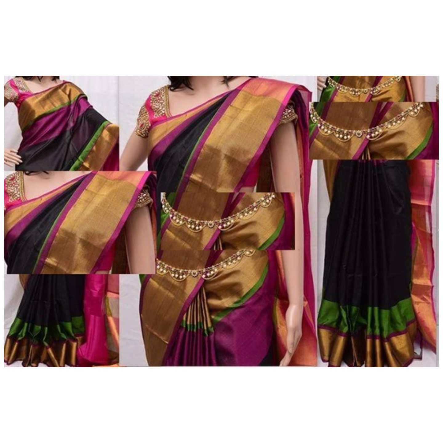 uppada  black handloom saree 