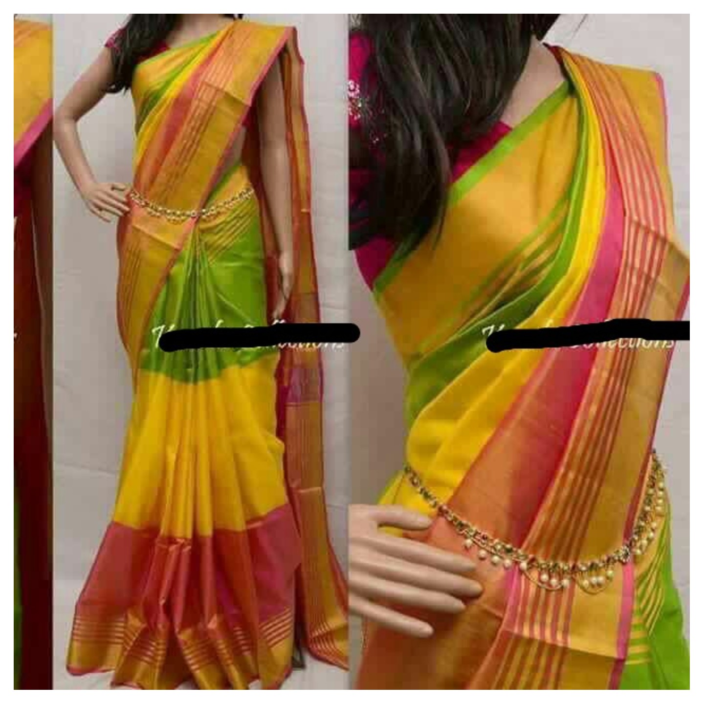 uppada 3 colrs sarees 