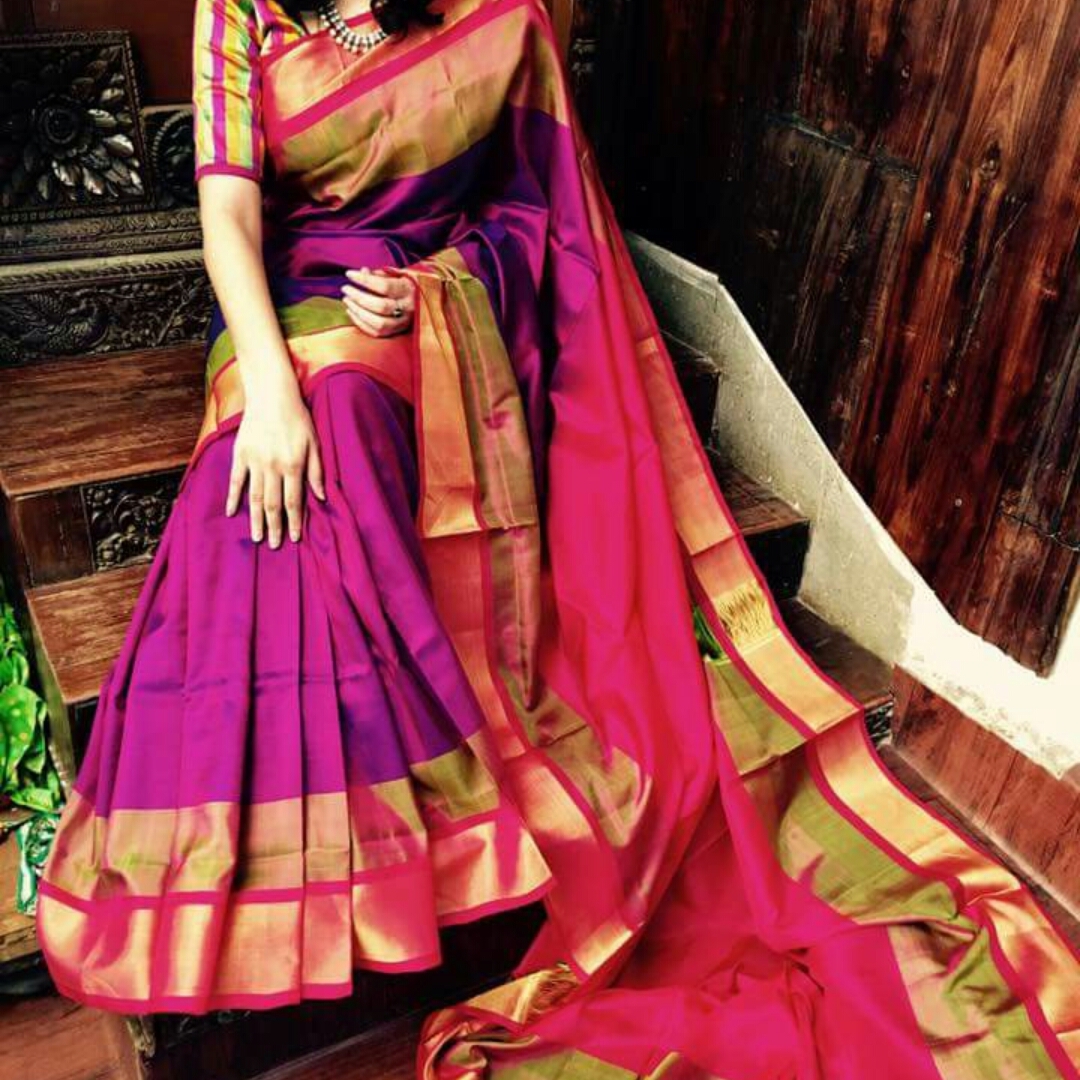 uppada purple color sarees 