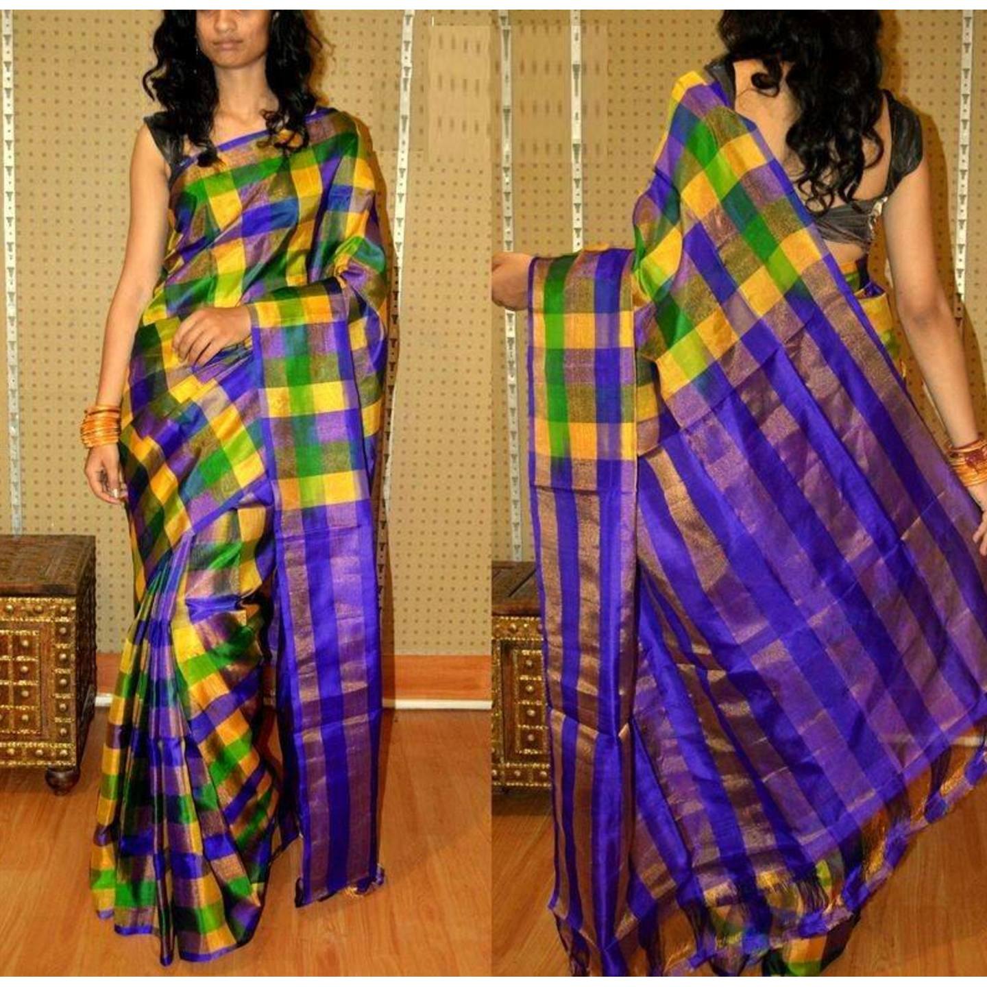 uppada checks handloom sarees 