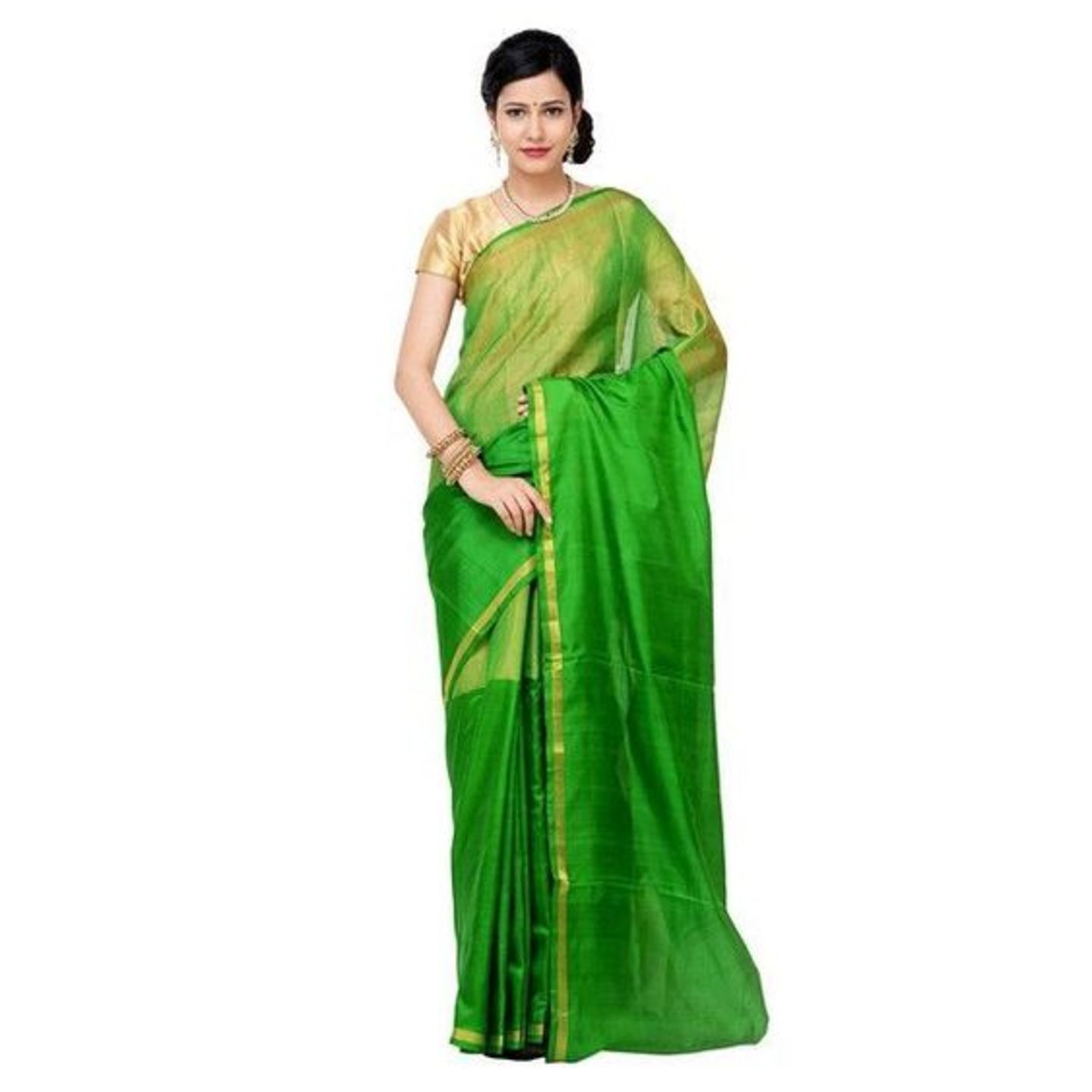 uppada green colr handloom saree