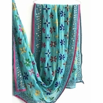 Blue Georgette Embroidered Dupatta