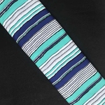 Different Shades of Blue Stripes Screen Print Crepe Fabric