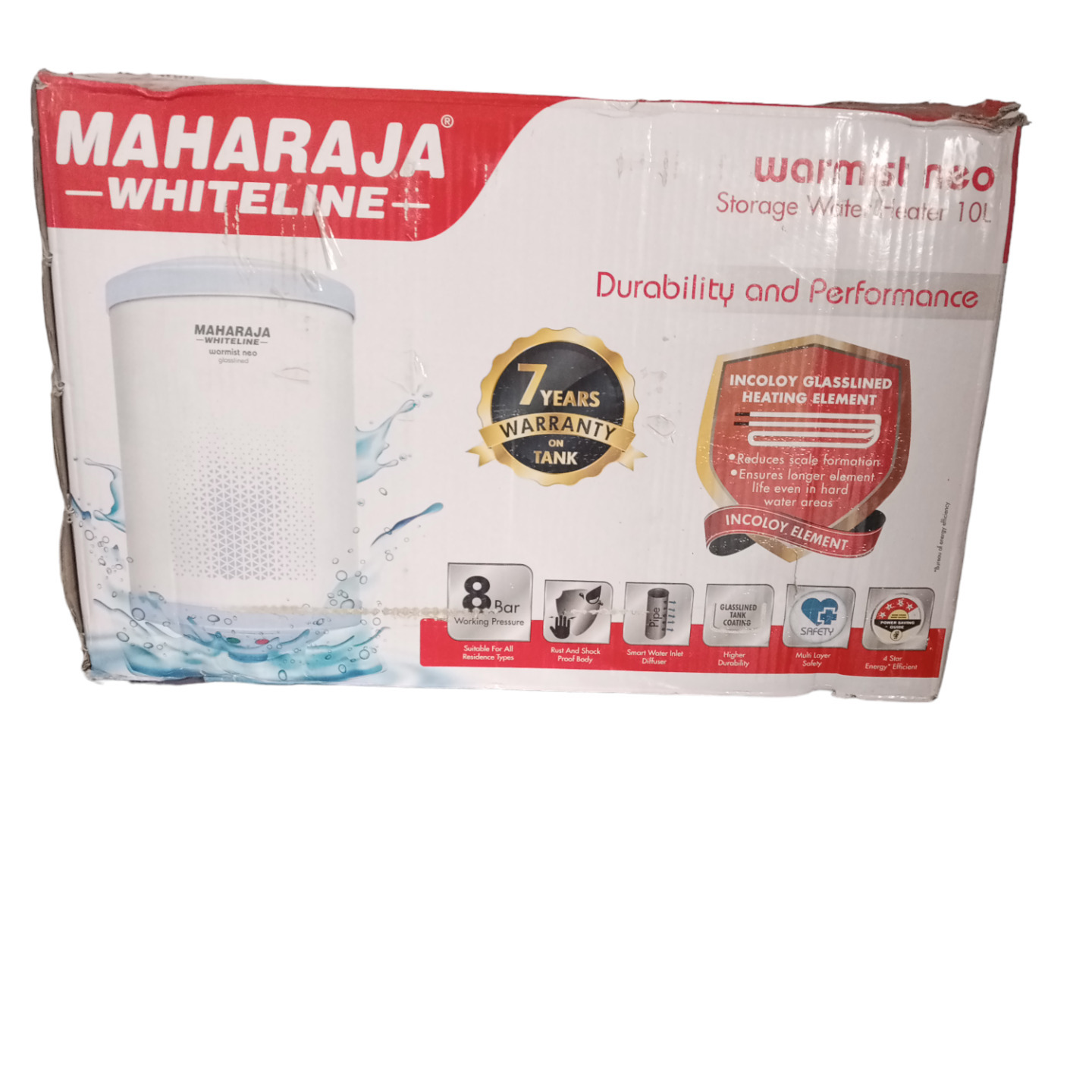 Geyser Storage Water Heater Maharaja Whiteline 10 Litres