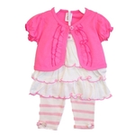 Baby girl legging set with cardigan - light pink