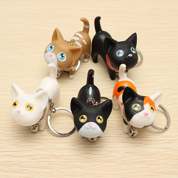 Cute Cat Kitten with Bell Keychains