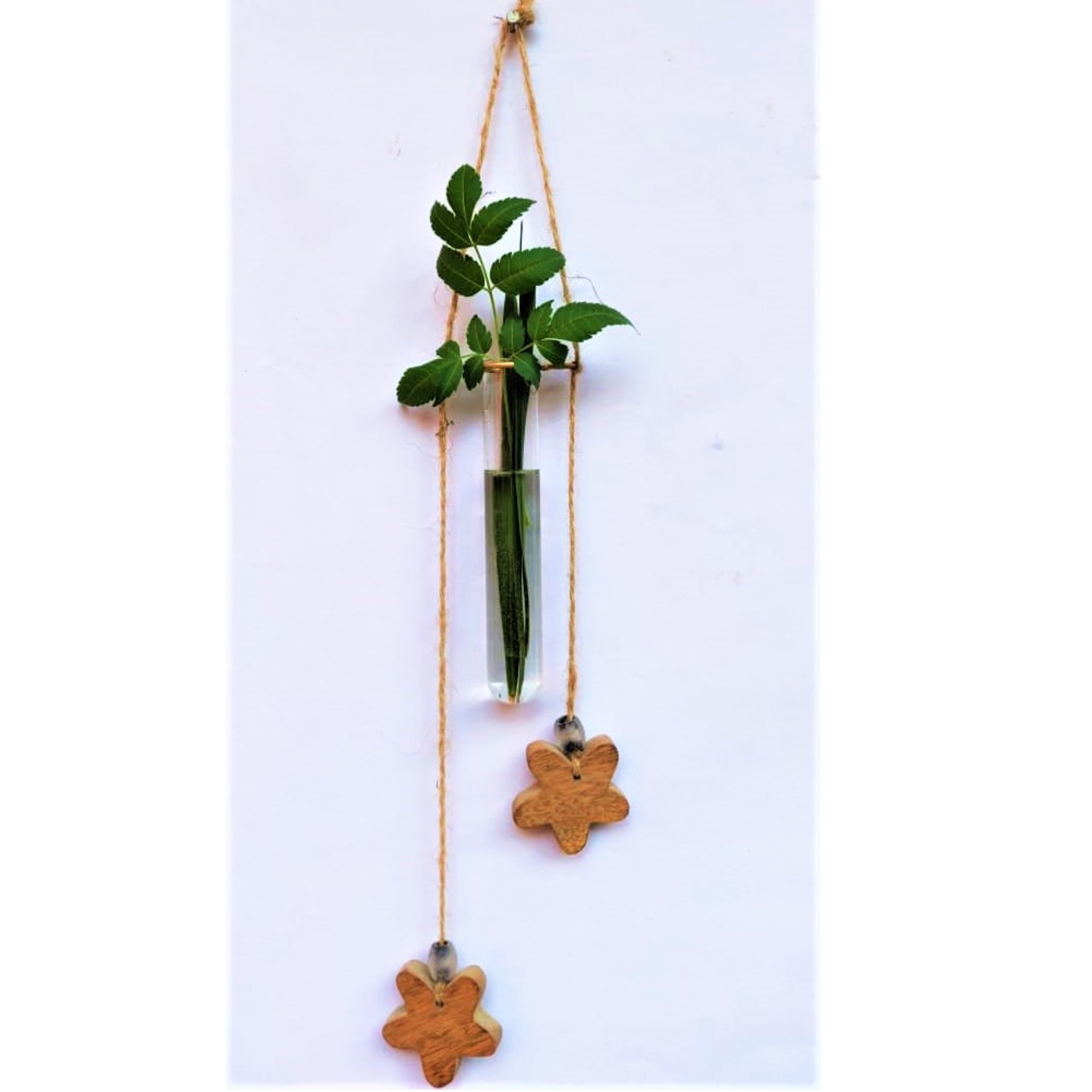 Wall Terrarium with Wooden Hanging Flower