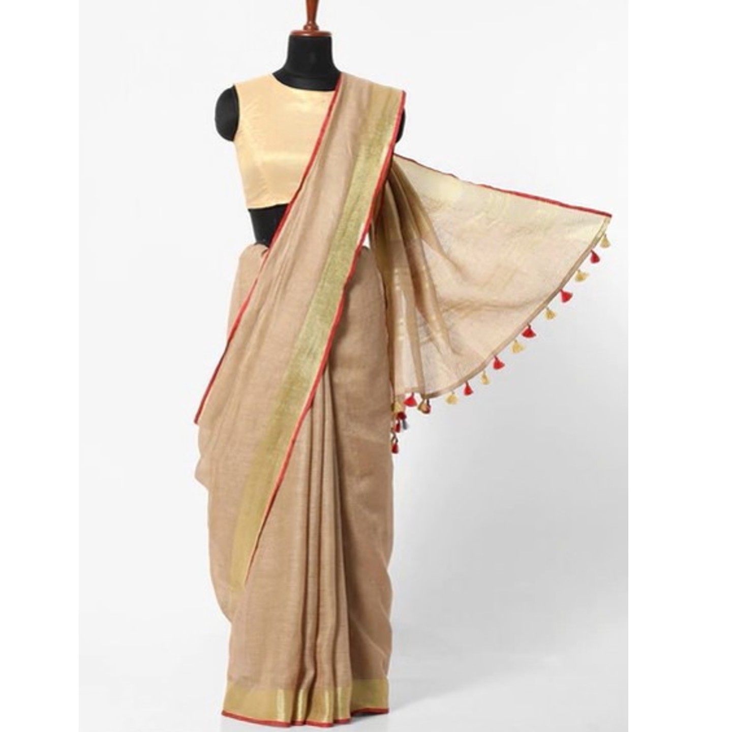 Elegant Bhagalpuri Linen Saree