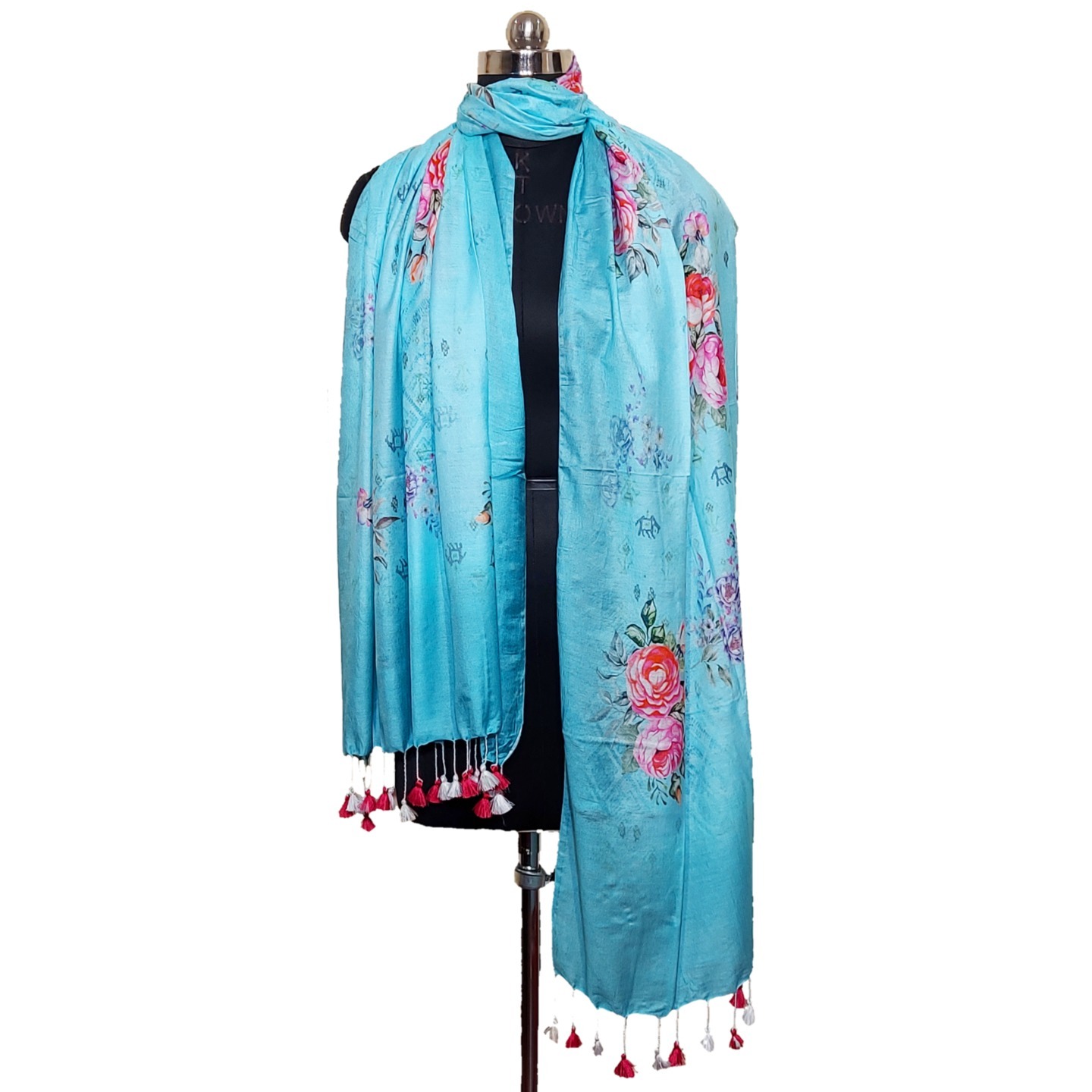 Multicolor Floral print semi silk dupatta
