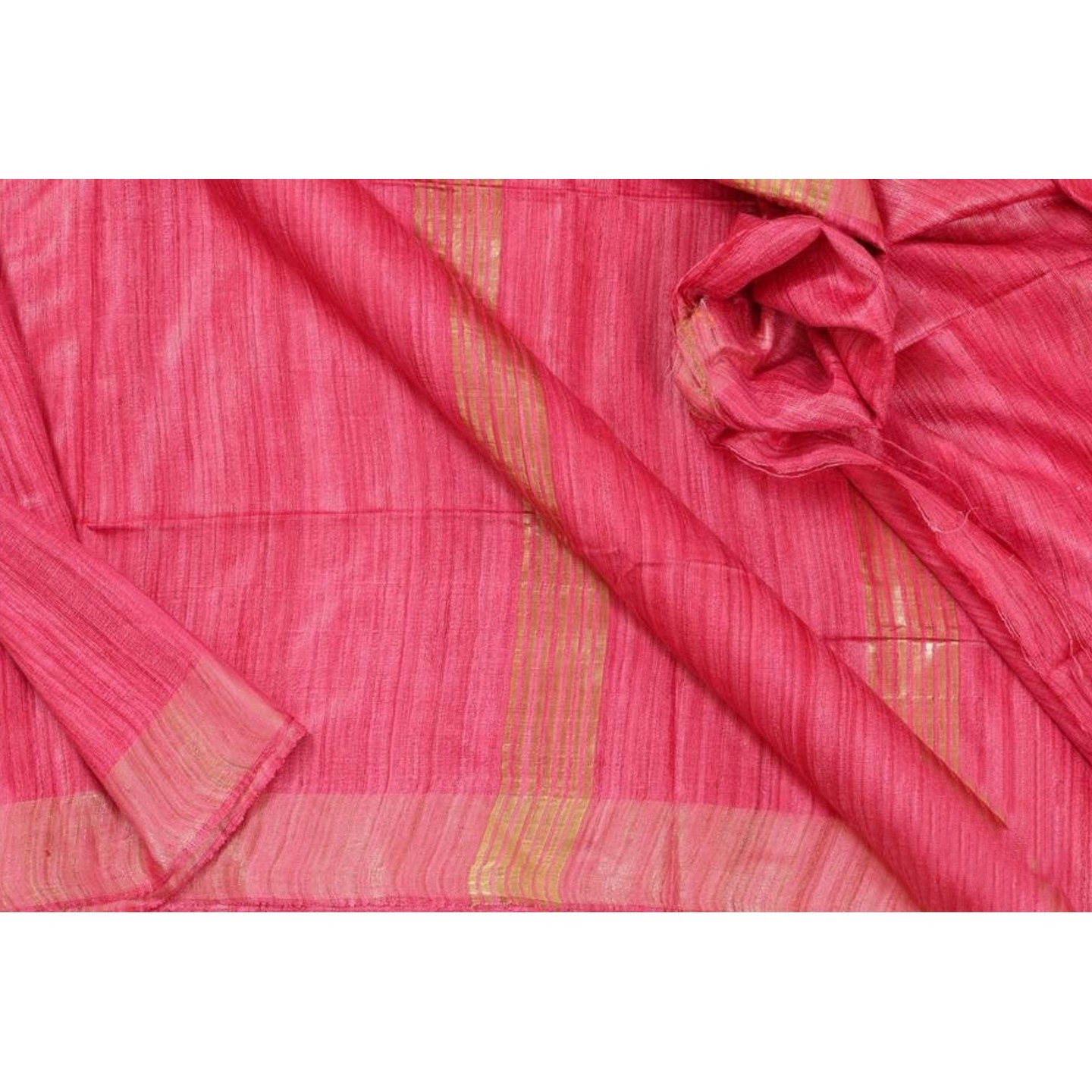 Ruby Handloom Pure Tussar Ghicha Silk Saree