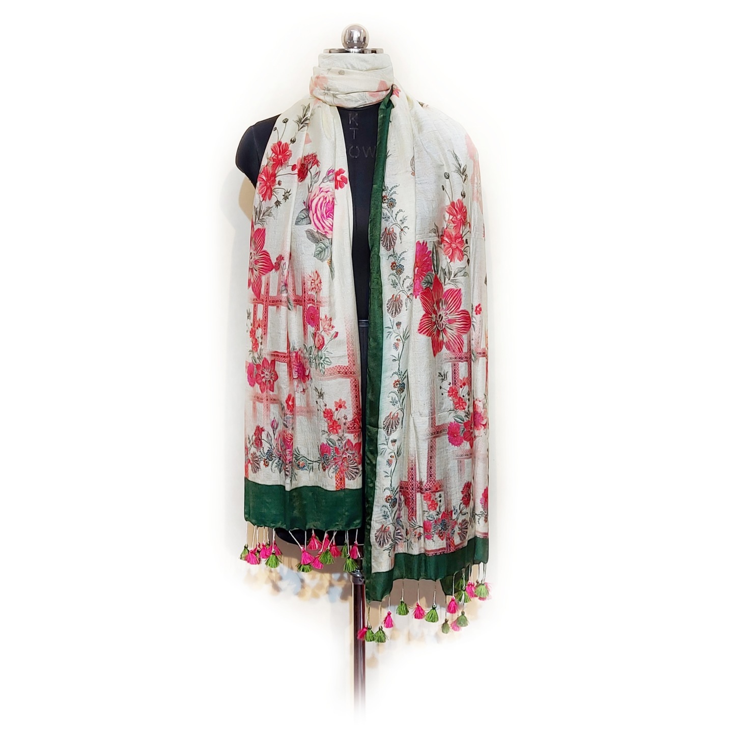 Semi silk floral digital print dupatta