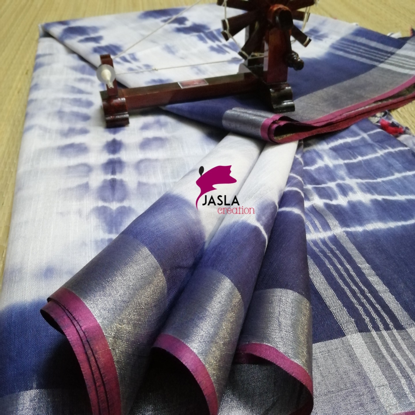 Blue Art Linen Handwoven Shibori Saree