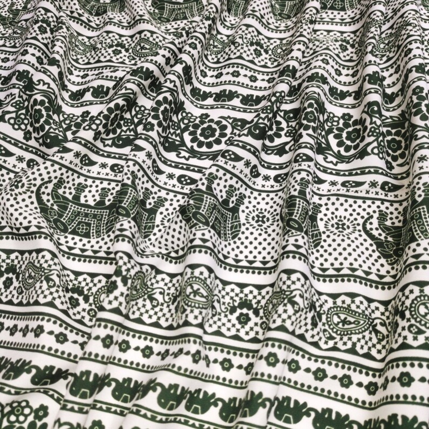 Indian Elephant Print Crepe Fabric, Silk Satin Fabric by Yard, Soft Crepe Fabric, Curtain Fabric, Fabric For Making Dress, Clothing Fabric
