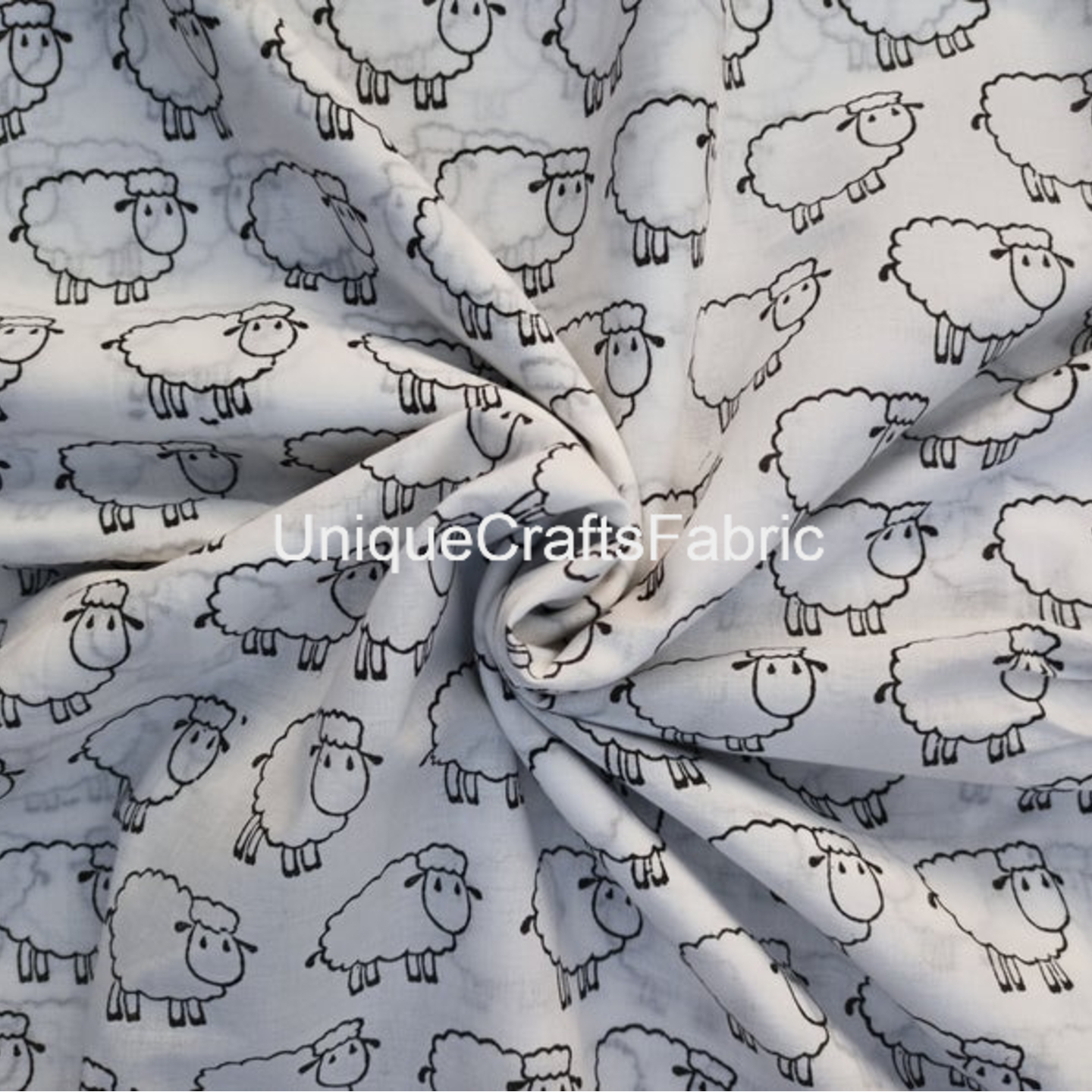Sheep Print Cotton Fabric Hand Block Printed Fabric, Cotton Fabric, Kids Clothing, Baby Cotton Fabric, Soft Cotton Fabric, Fabric By Yard
