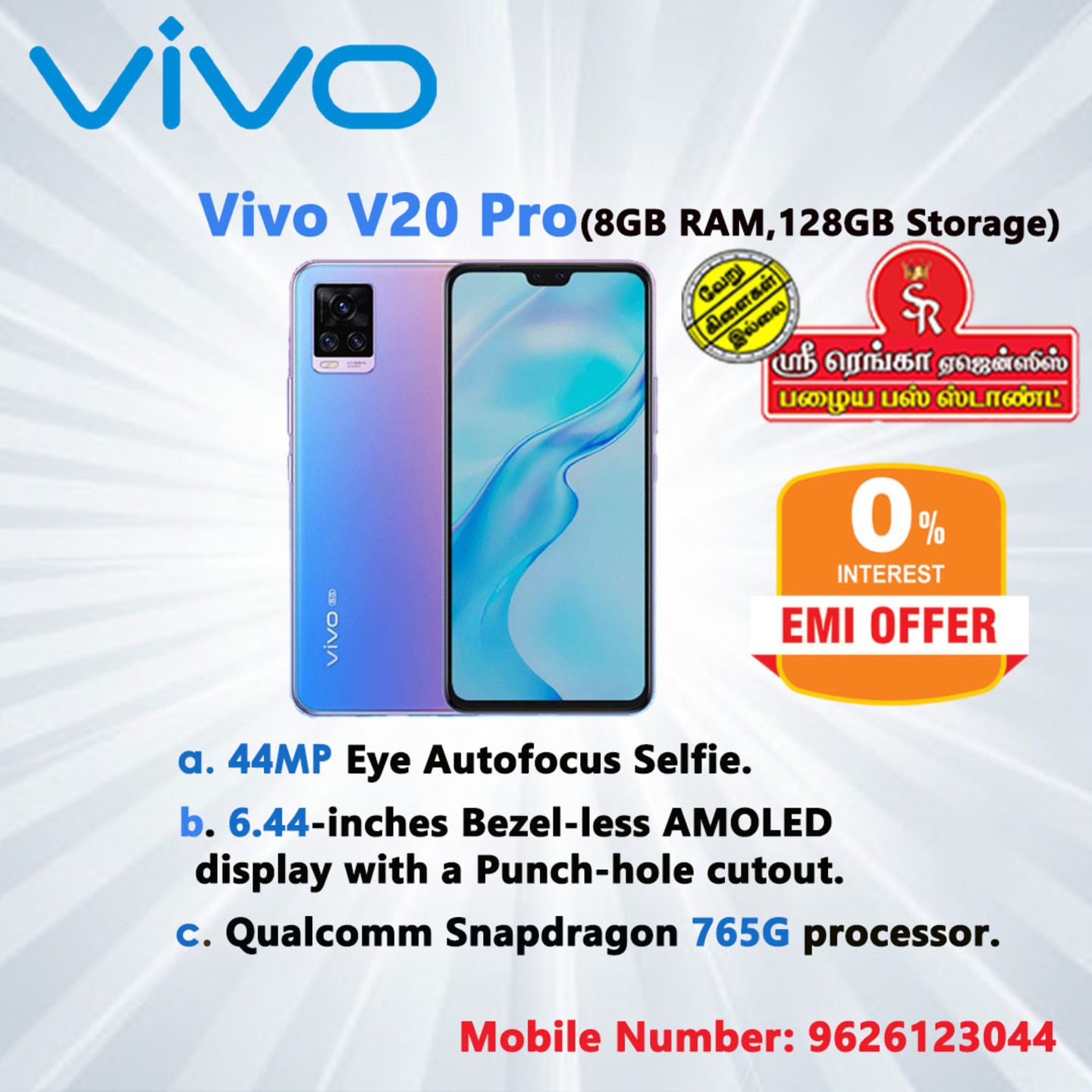 Vivo V20 Pro 8GB RAM, 128GB INTERNAL STORAGE