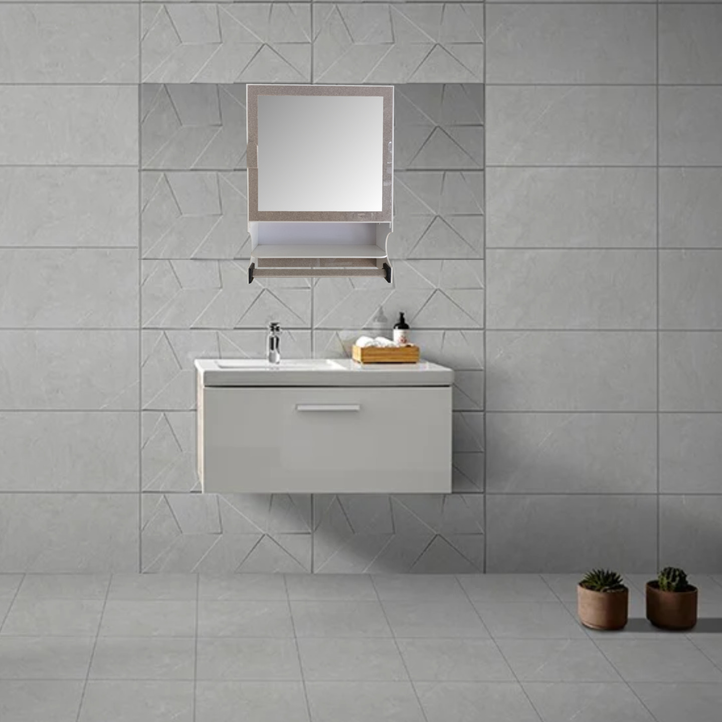 Cabinet with shelf