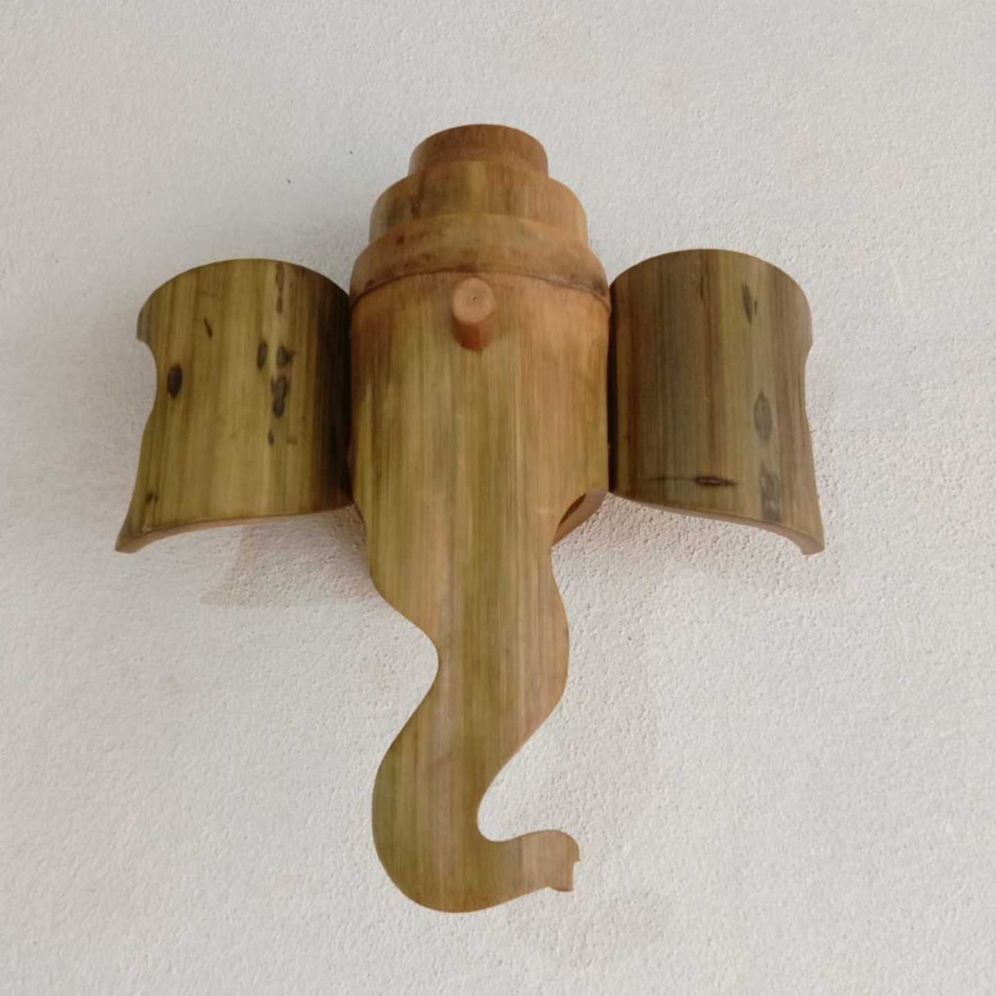 Ganpati Mukhut Wall hanging, wall hanging, eco friendly wall hanging, home decor, wood like wall hanging, ganpati for home, eco friendly, bamboo