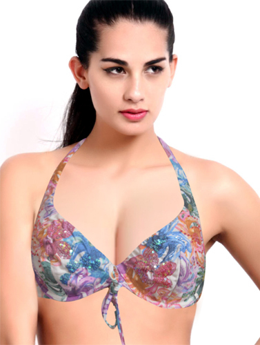 Rosapois Amare Mix Flower Print Underwired Halter Bra