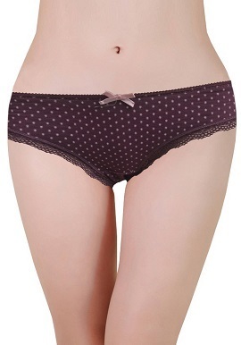 No Secret Brown Geo Lace Brief