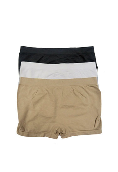 Womens 3 Assorted Plain Seamless Boyshorts