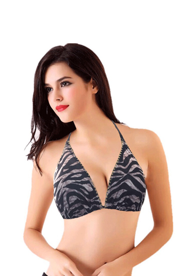 H&M Tiger Print Triangle Halter Bikini Bra