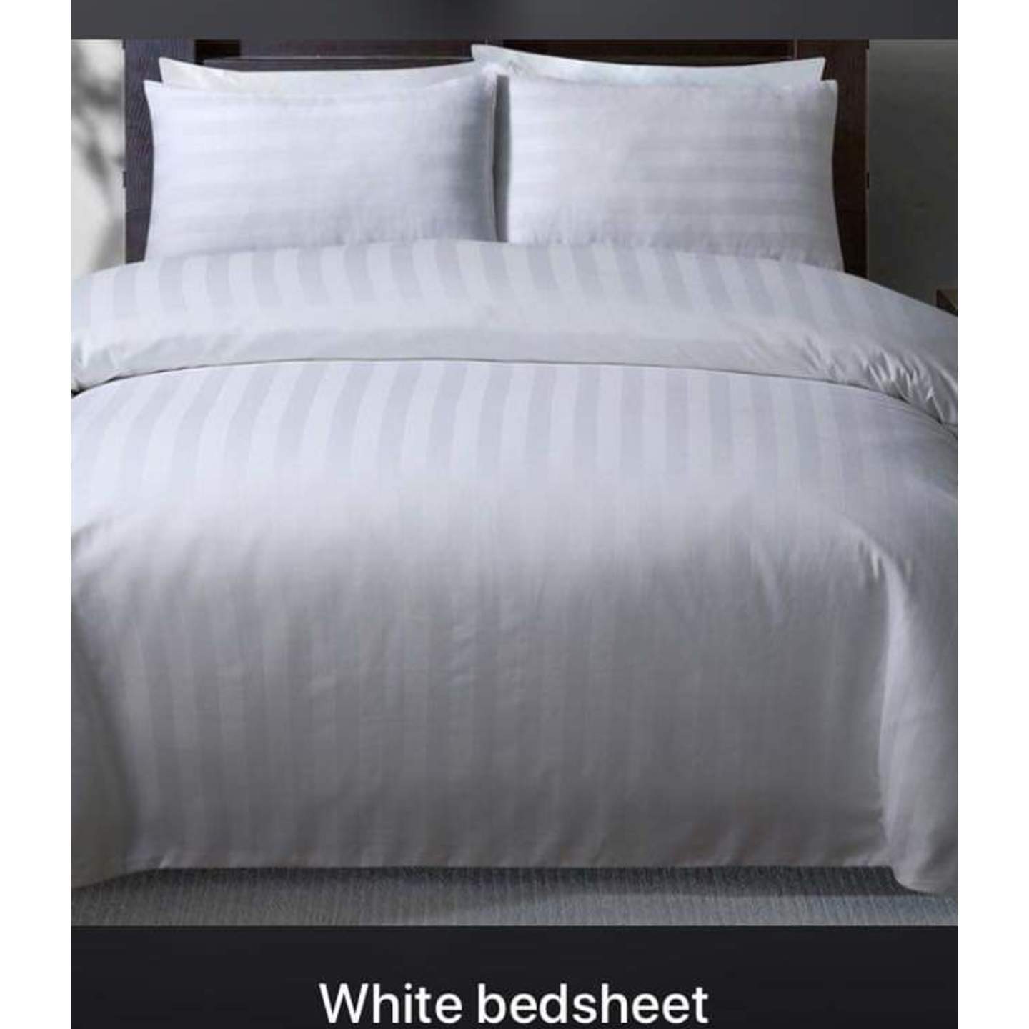 Excellent White Double Bed sheet With Pillow Cover 