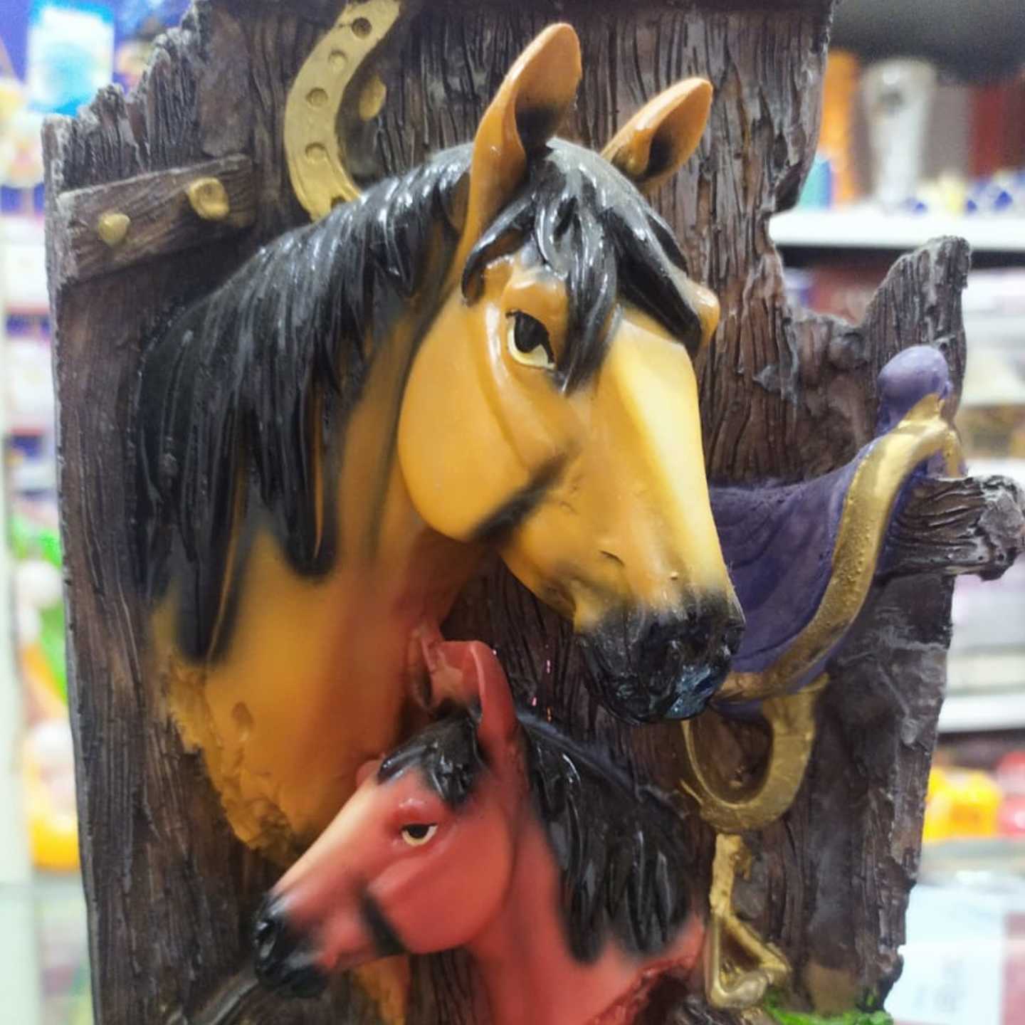 Horse Family Polyresin Statue