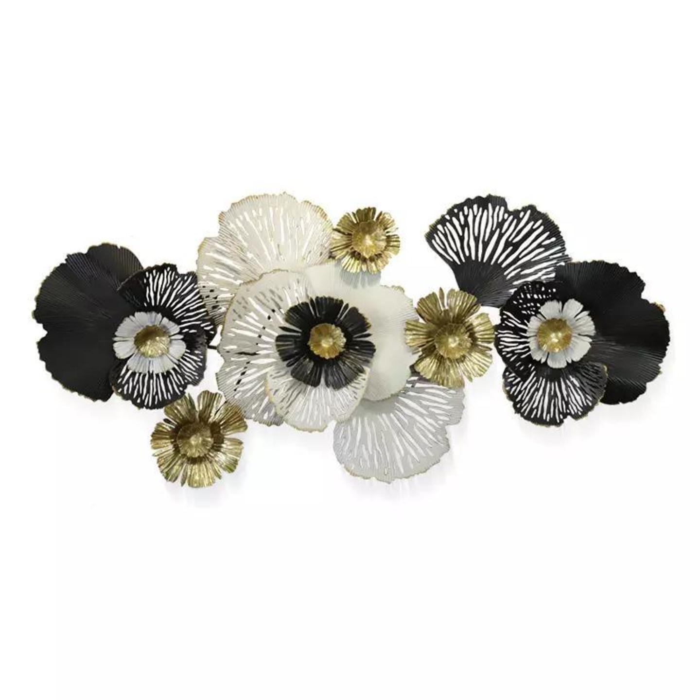 Black & White Metal Flower Decorated With Led