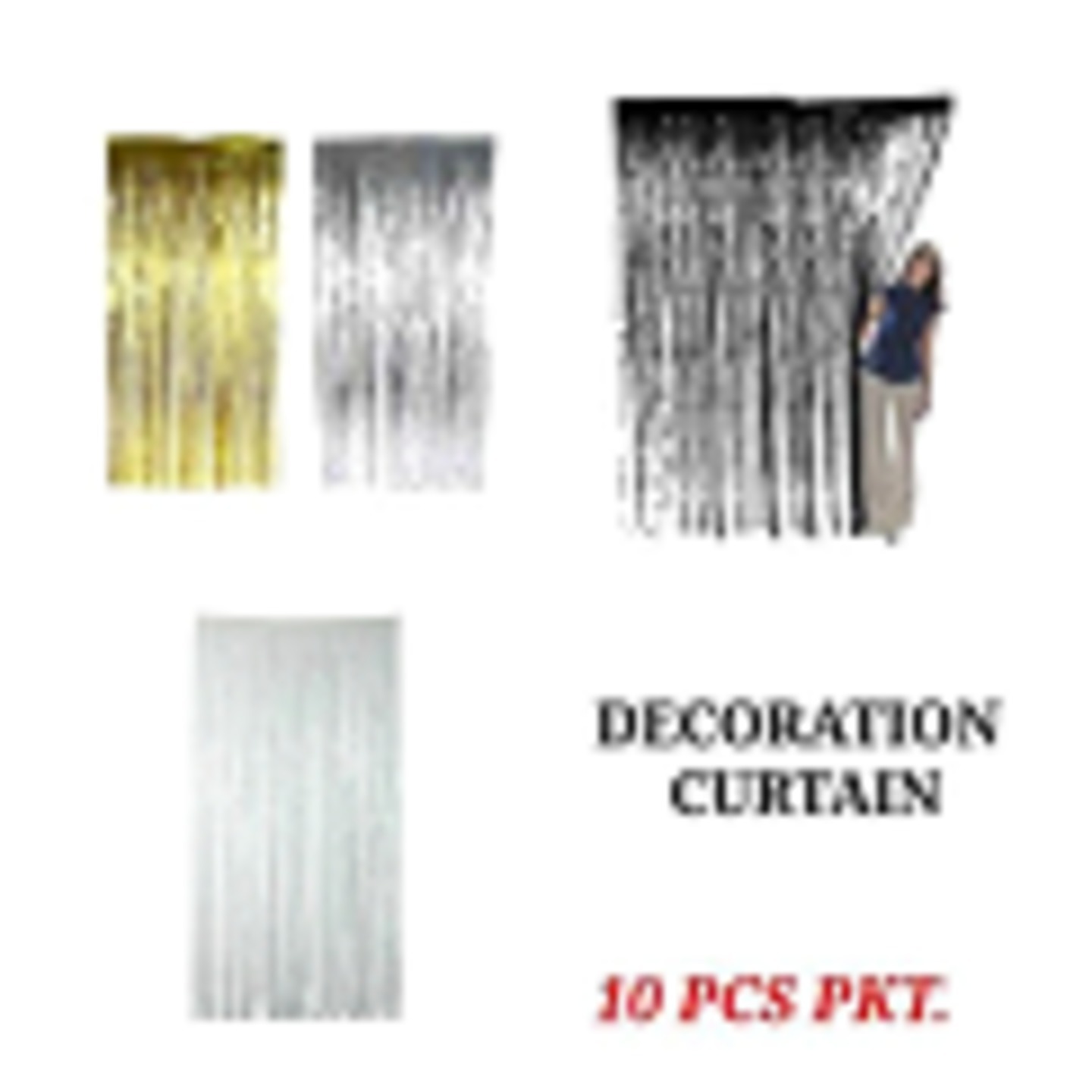 DECORATIONS CURTAIN PACK OF 10