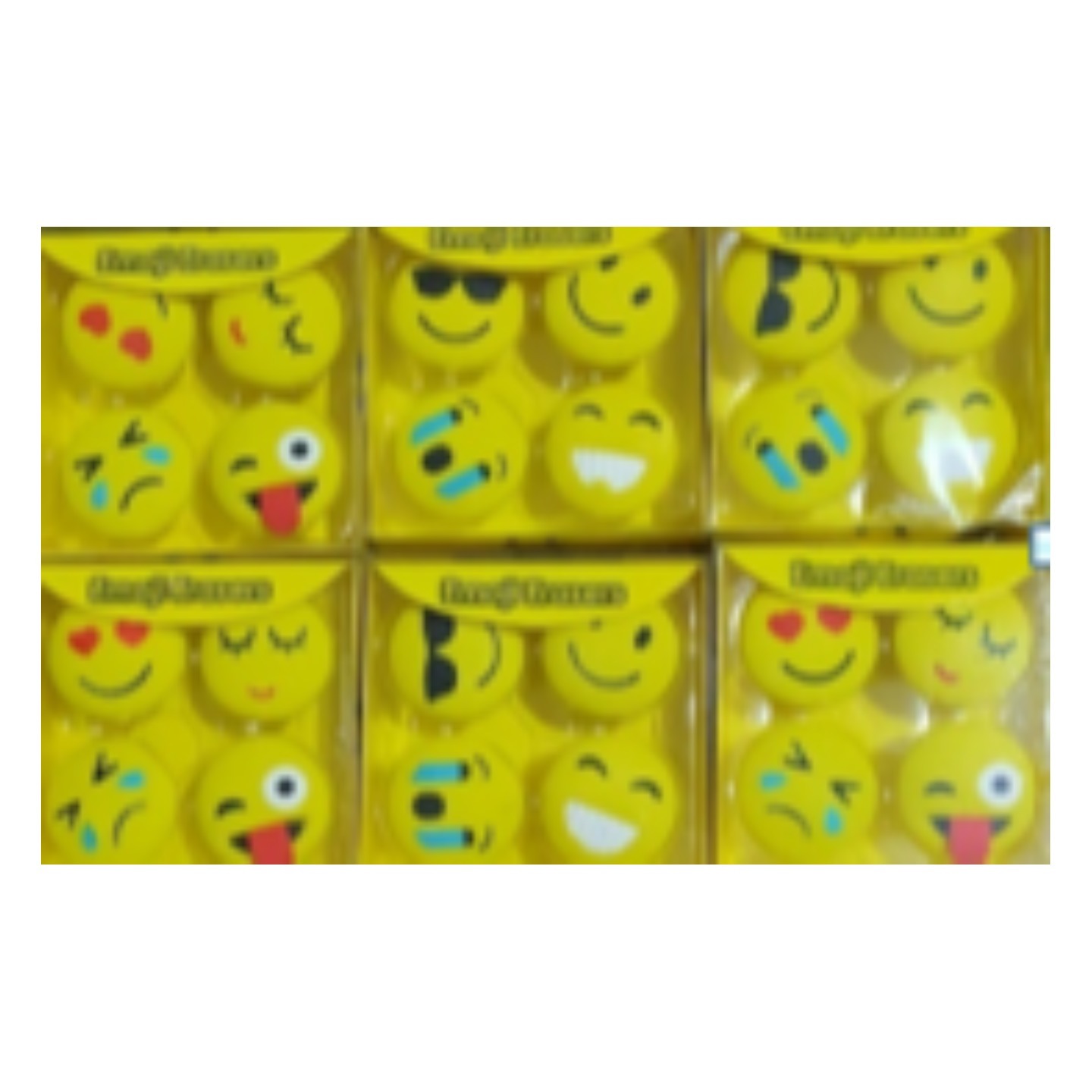 Smiley Yellow Eraser - Set of 4 packet