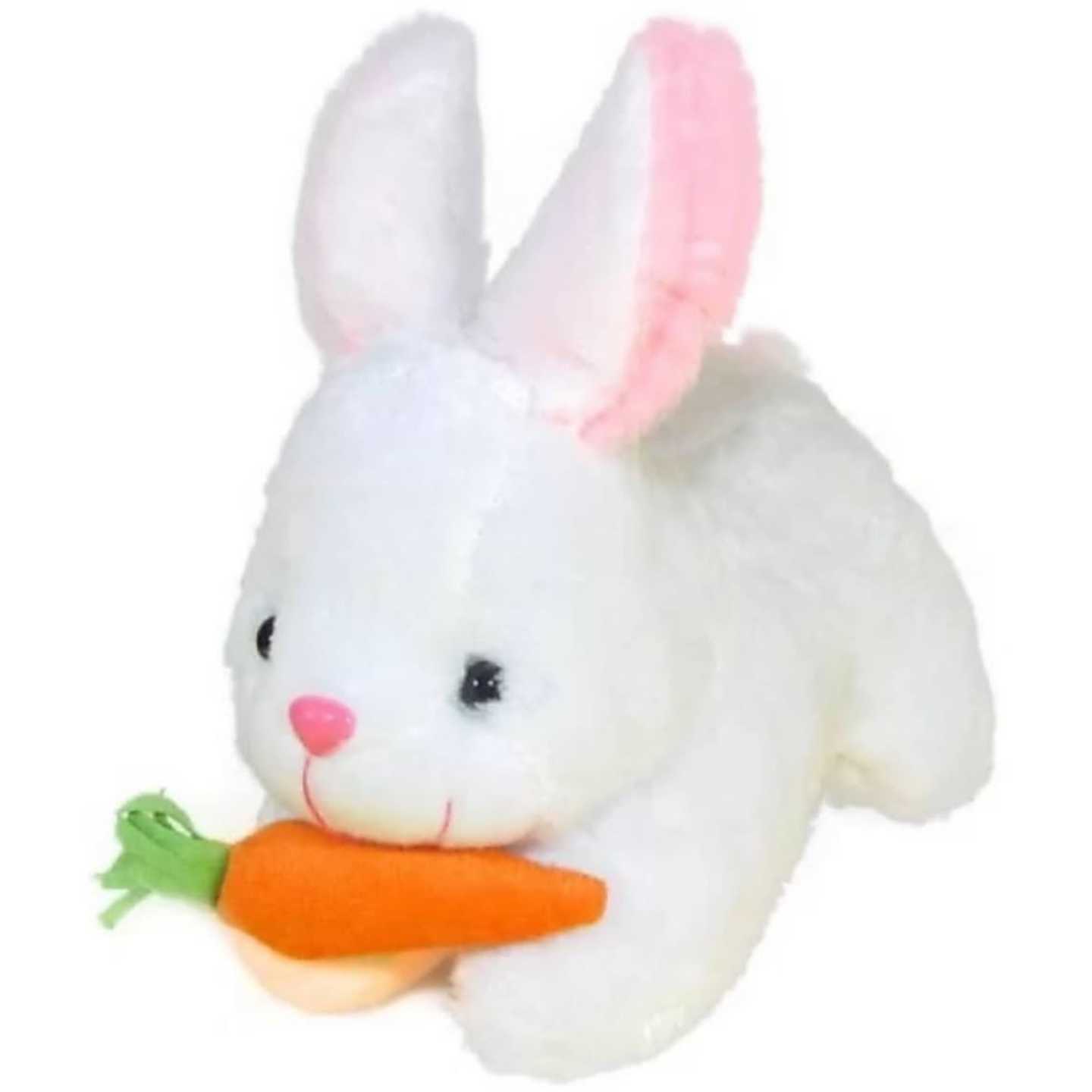 Rabbit With Carrot Stuffed white Soft Toy 