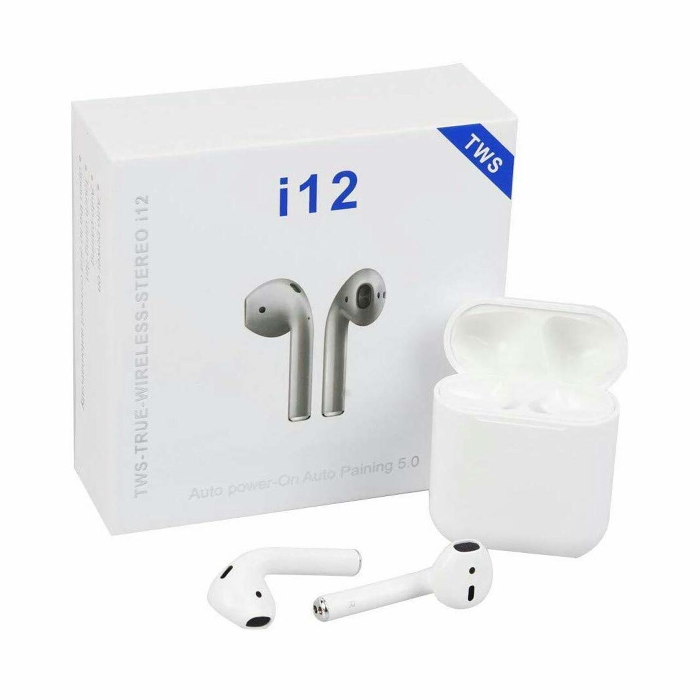 i12 TWS Wireless Earphone with Portable Charging Case Supporting All Smart Phones and Android Phones with Sensor